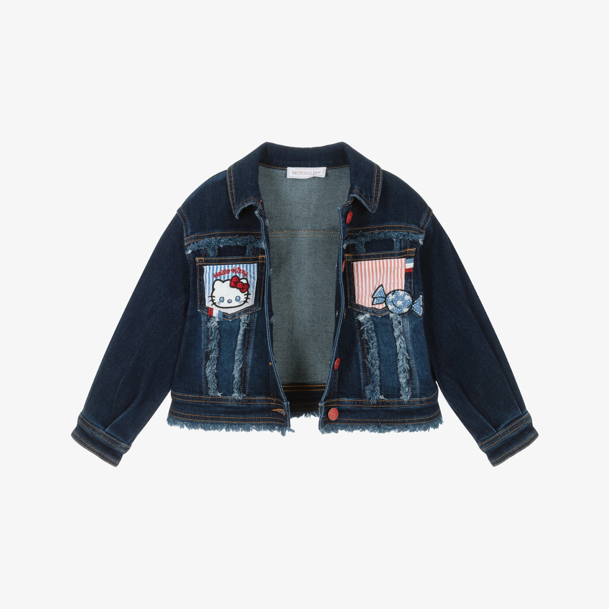Girls Dark Blue Hello Kitty Denim Jacket - View 4