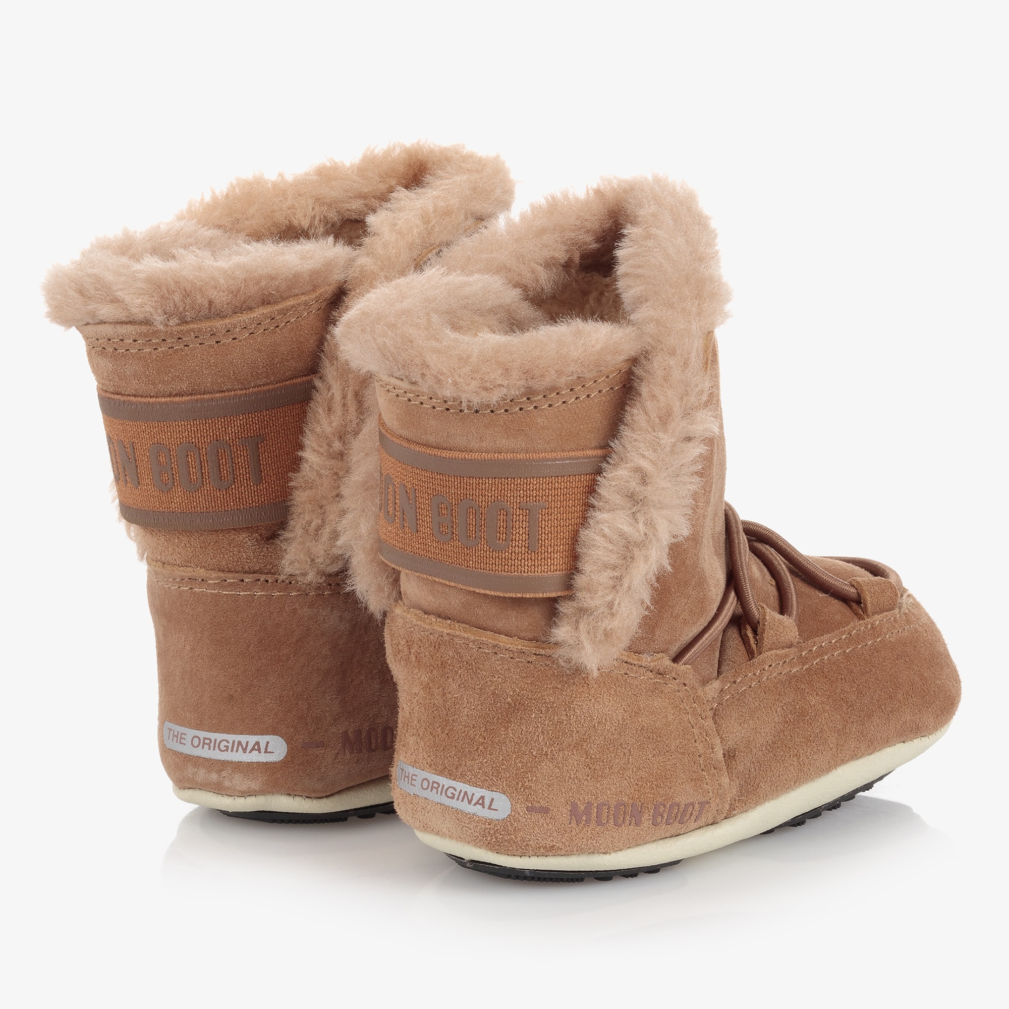 Brown Suede Baby Moon Boots - View 2