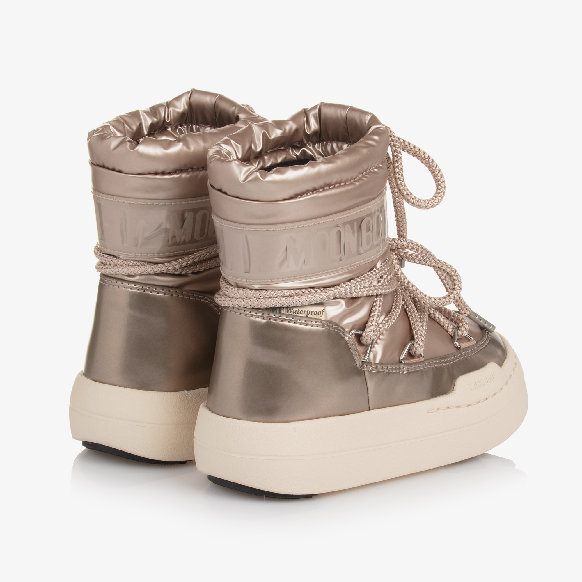 Rose Gold Lace-Up Boots - View 2