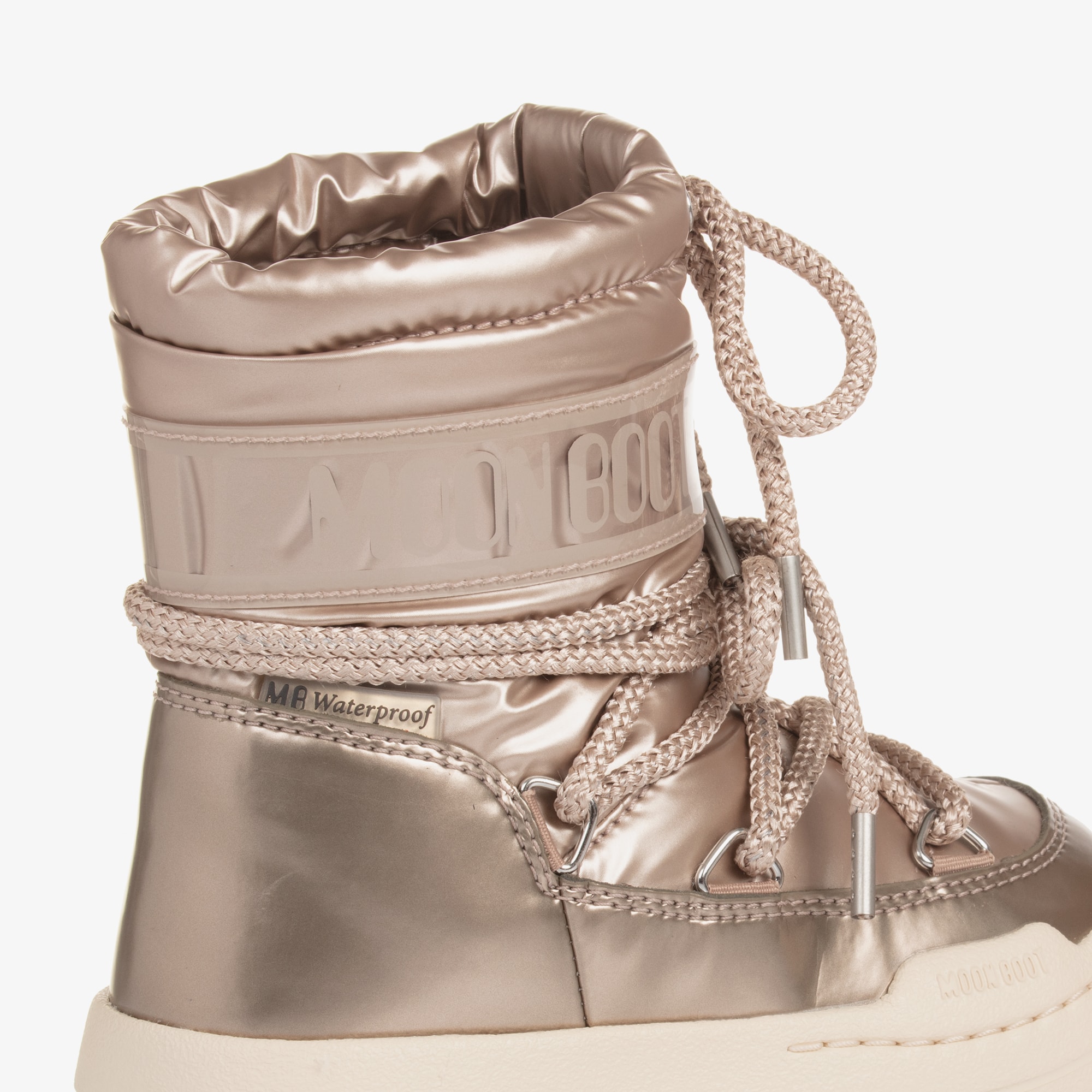 Rose Gold Lace-Up Boots - View 4