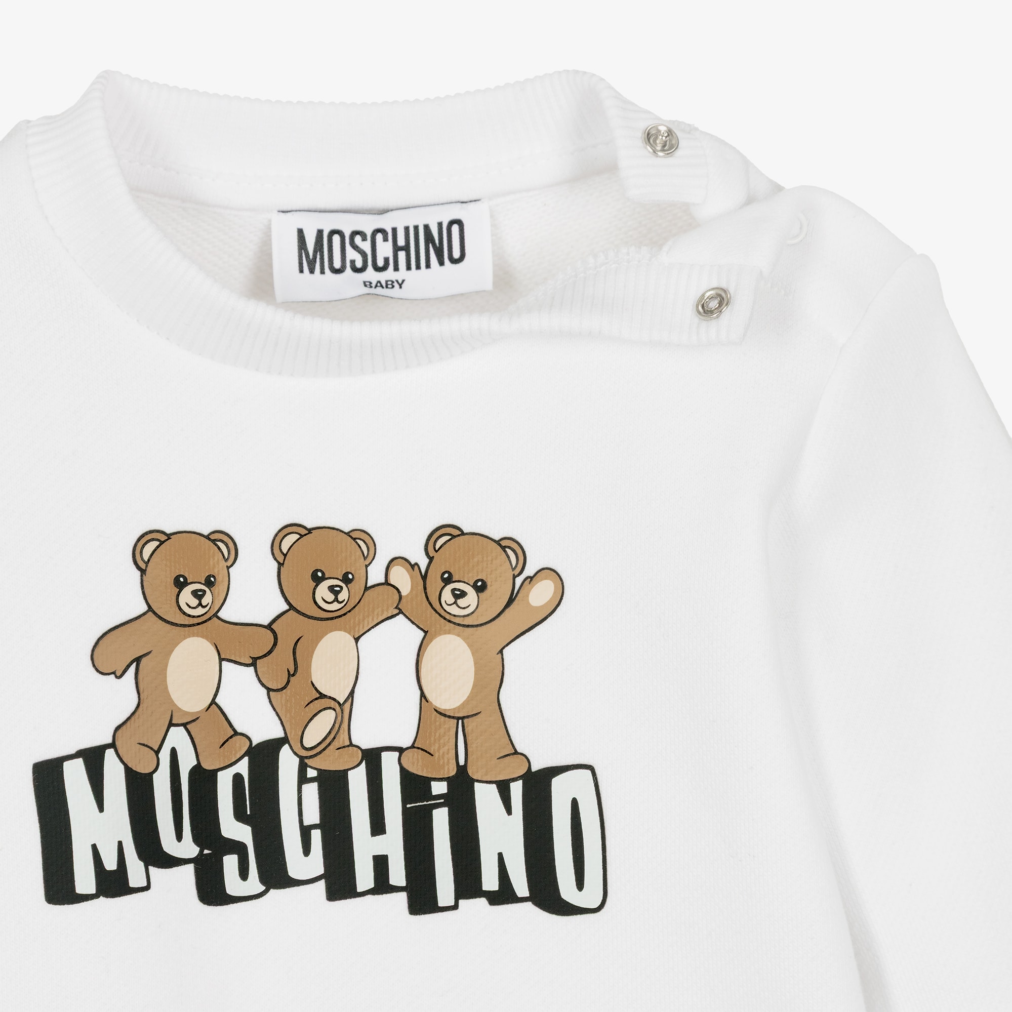 Baby Navy Blue Cotton 3 Bears Logo Sweatshirt - View 3