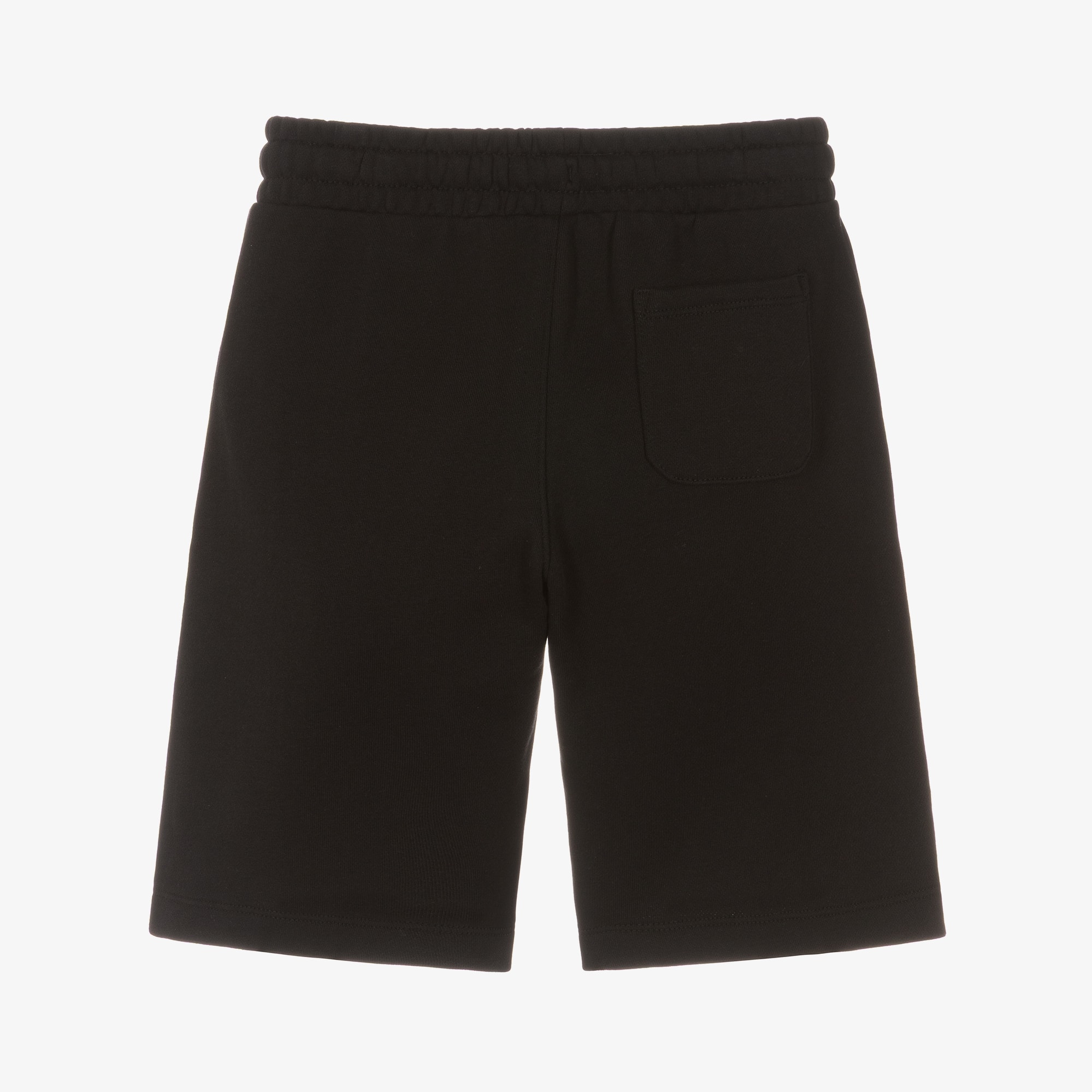 Boys Black Cotton Jersey Teddy Bear Shorts - View 2