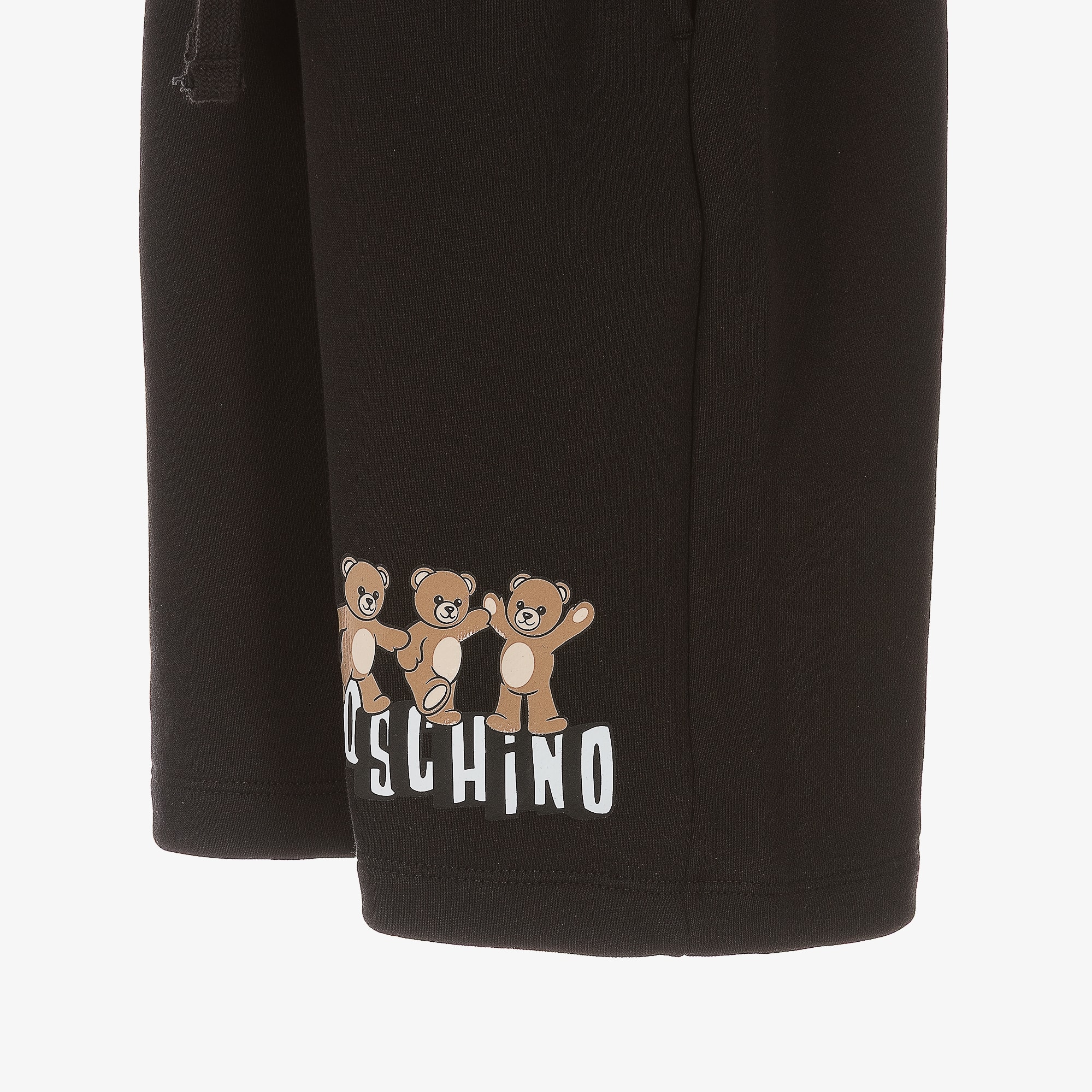 Boys Black Cotton Jersey Teddy Bear Shorts - View 3