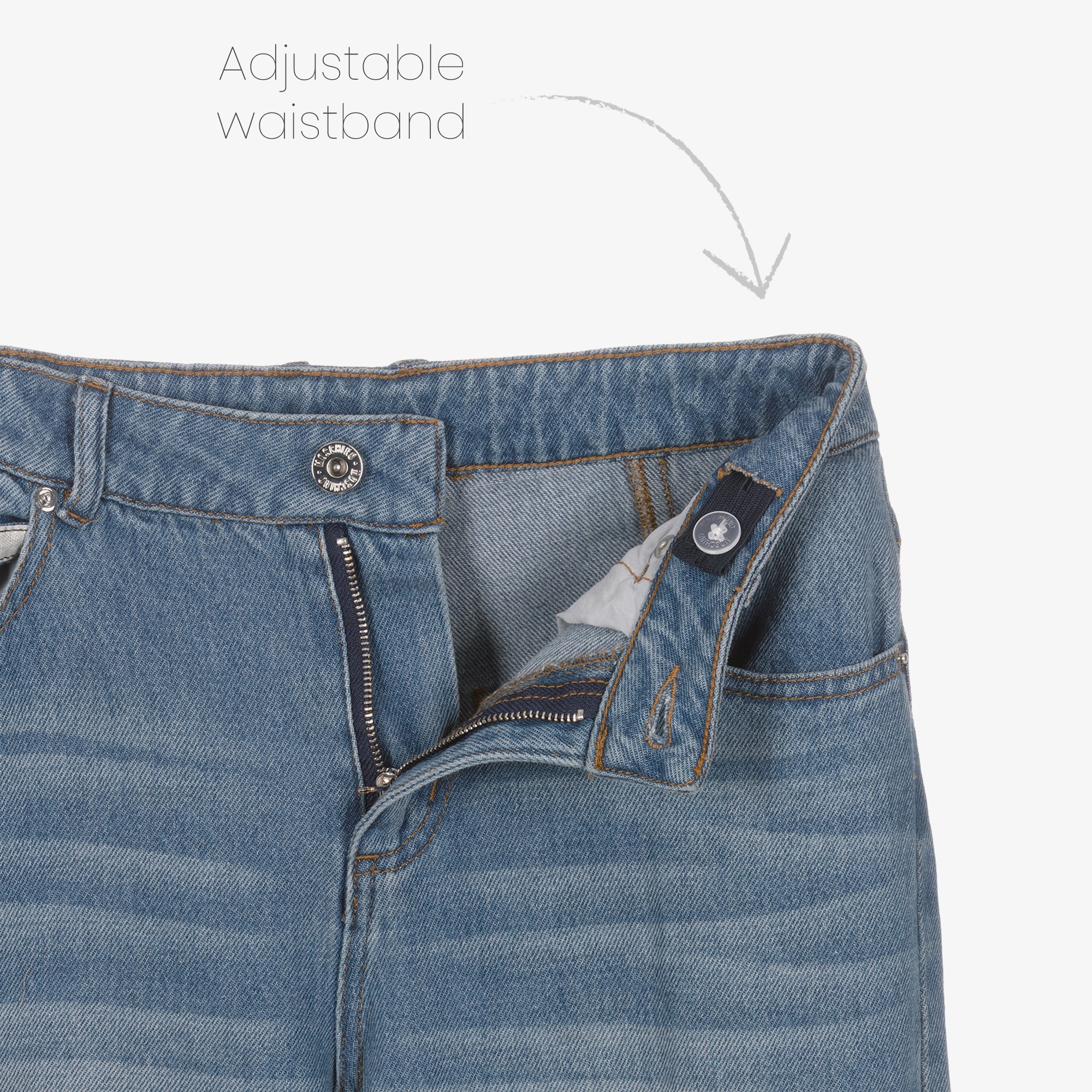 Boys Blue Wash Denim Jeans with Logo Belt Loop - View 3