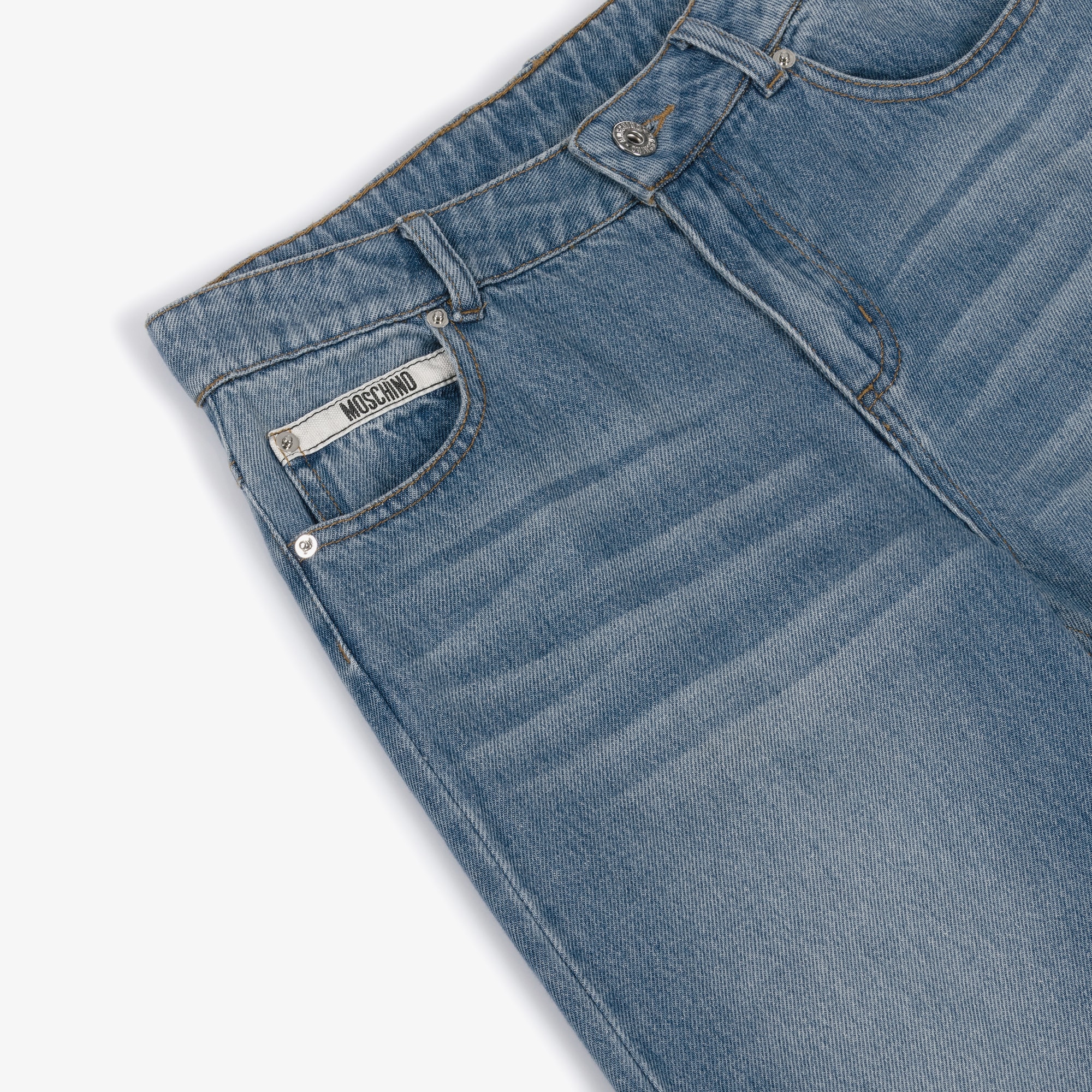 Boys Blue Wash Denim Jeans with Logo Belt Loop - View 4