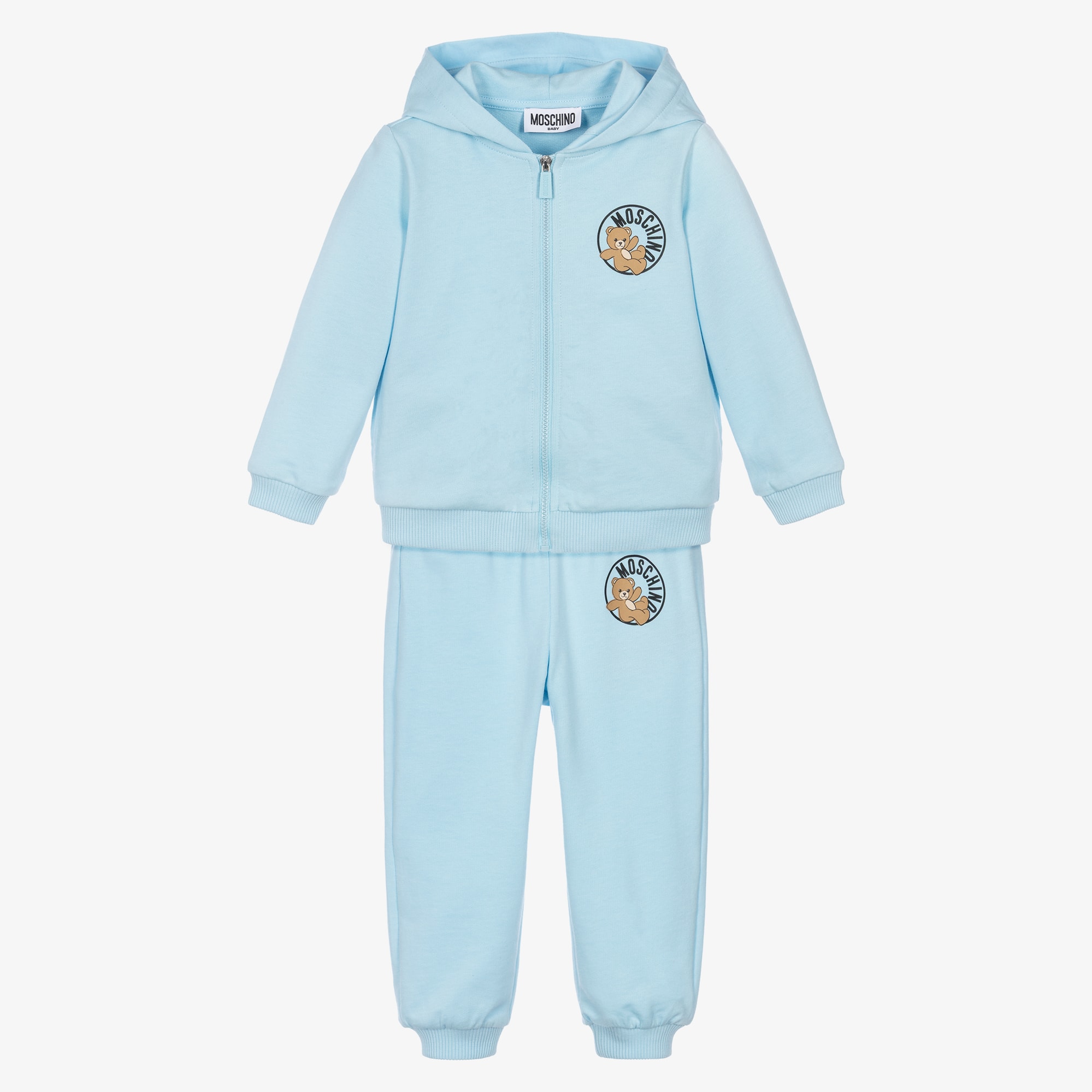 Pale Blue Cotton Jersey Circular Logo Tracksuit - View 1