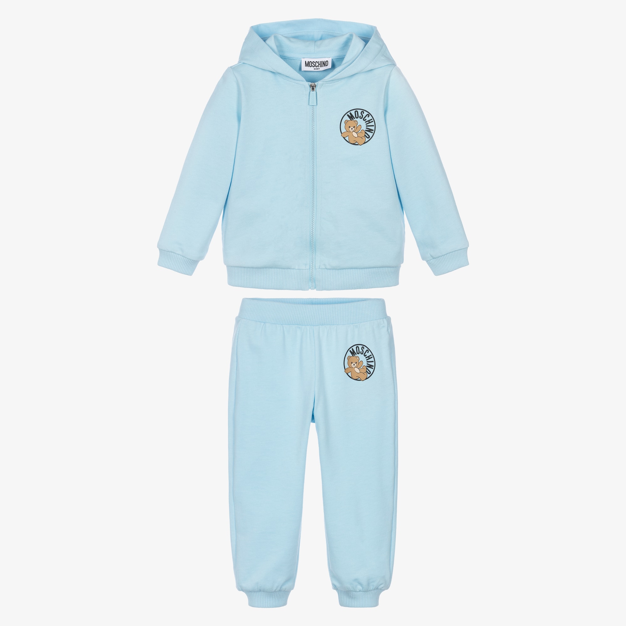 Pale Blue Cotton Jersey Circular Logo Tracksuit - View 2
