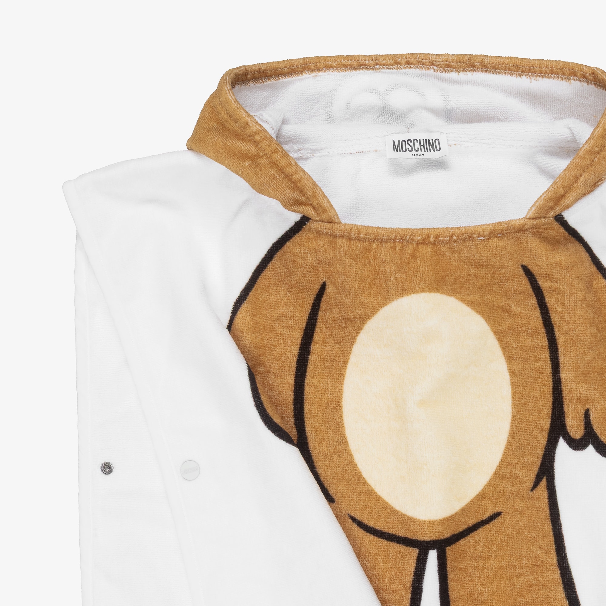 White & Brown Teddy Bear Cotton Poncho Towel - View 4