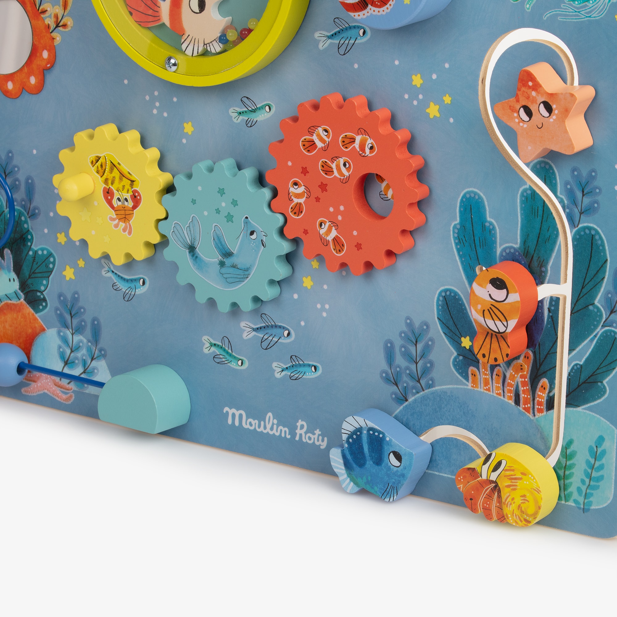 Blue Wooden Sealife Activity Board (41cm) - View 4