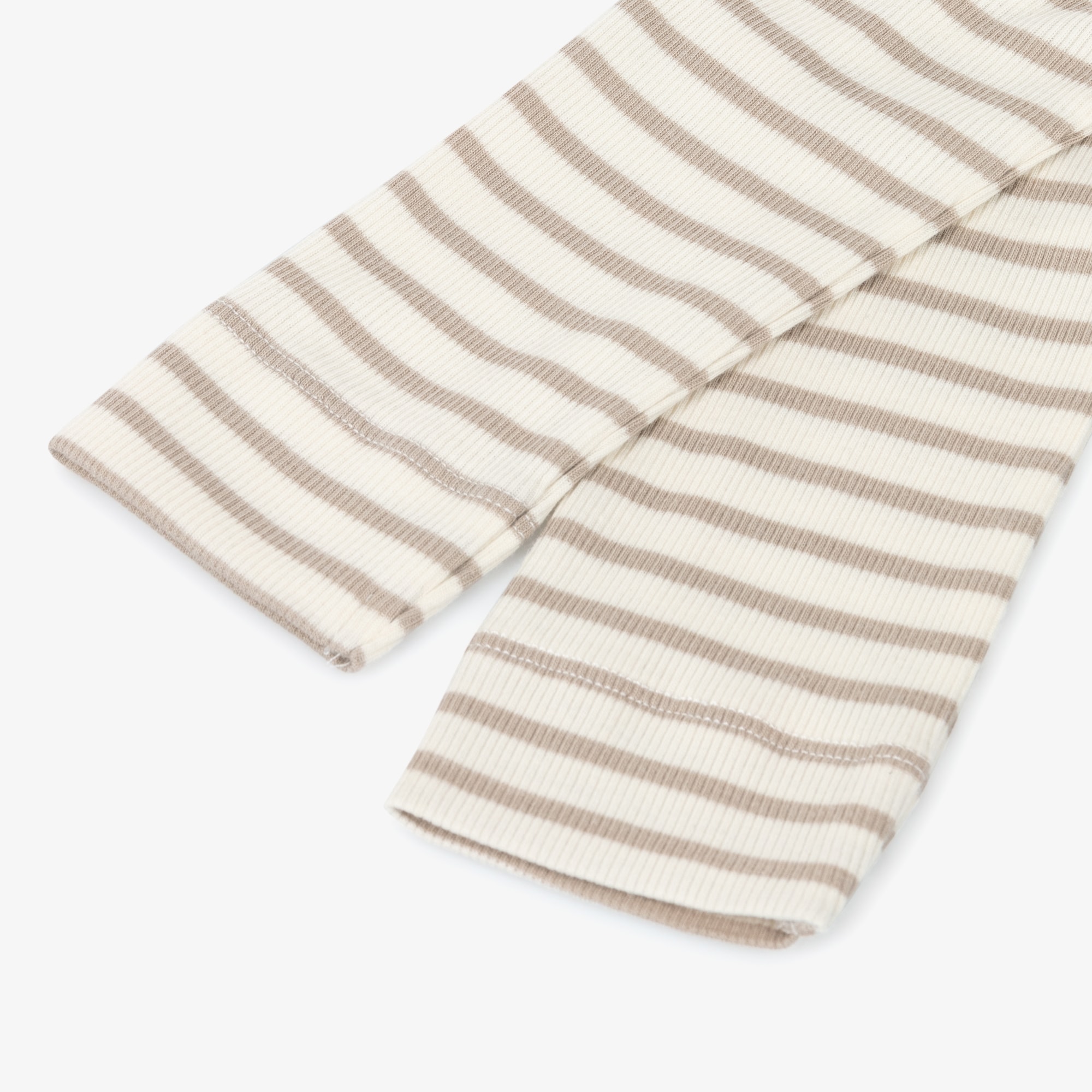 Ivory & Beige Striped Baby Leggings - View 3