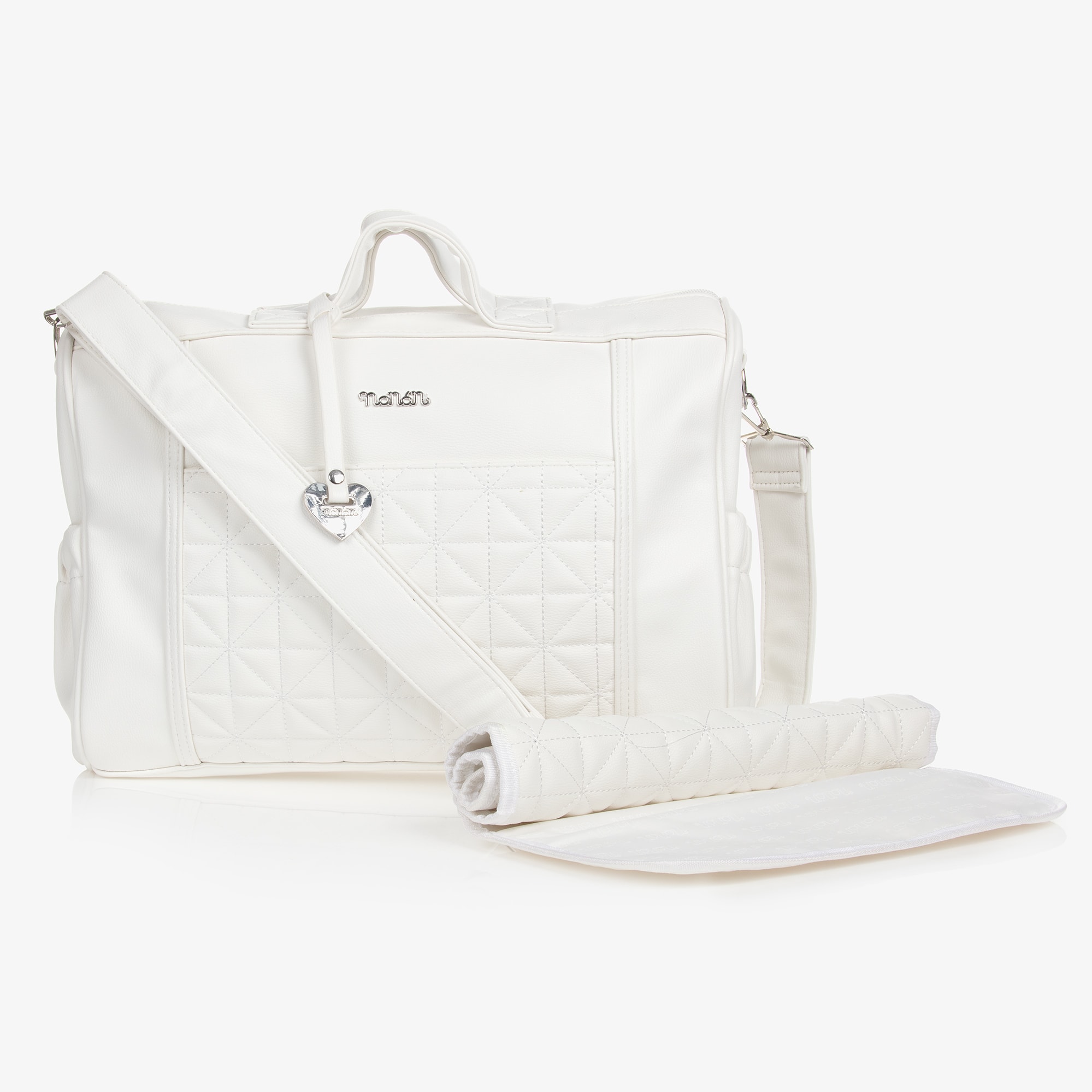 White Quilted Changing Bag (36cm) - View 1