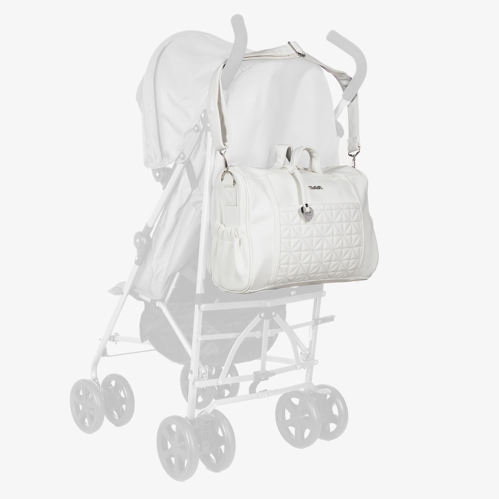 White Quilted Changing Bag (36cm) - View 2