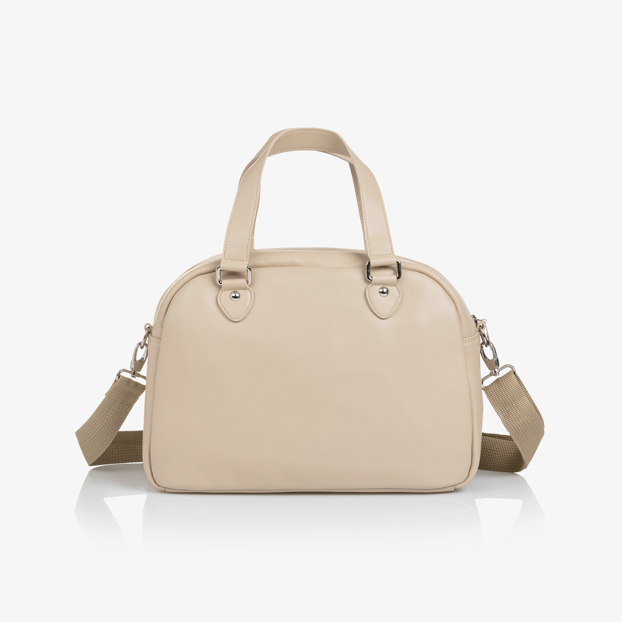 Baby Changing Bag in Beige Faux Leather (37cm) - View 4