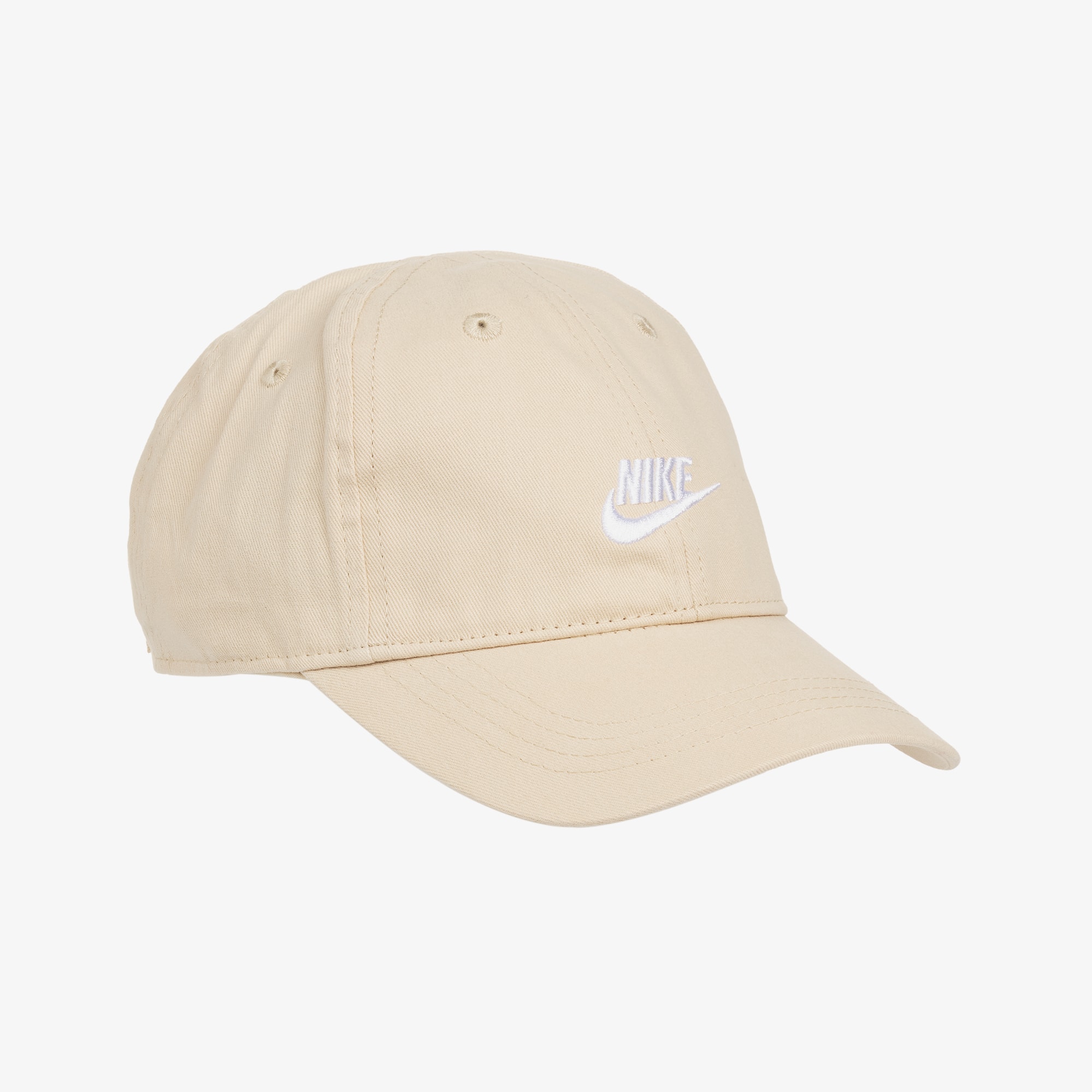 Beige Cotton Swoosh Logo Cap - View 1