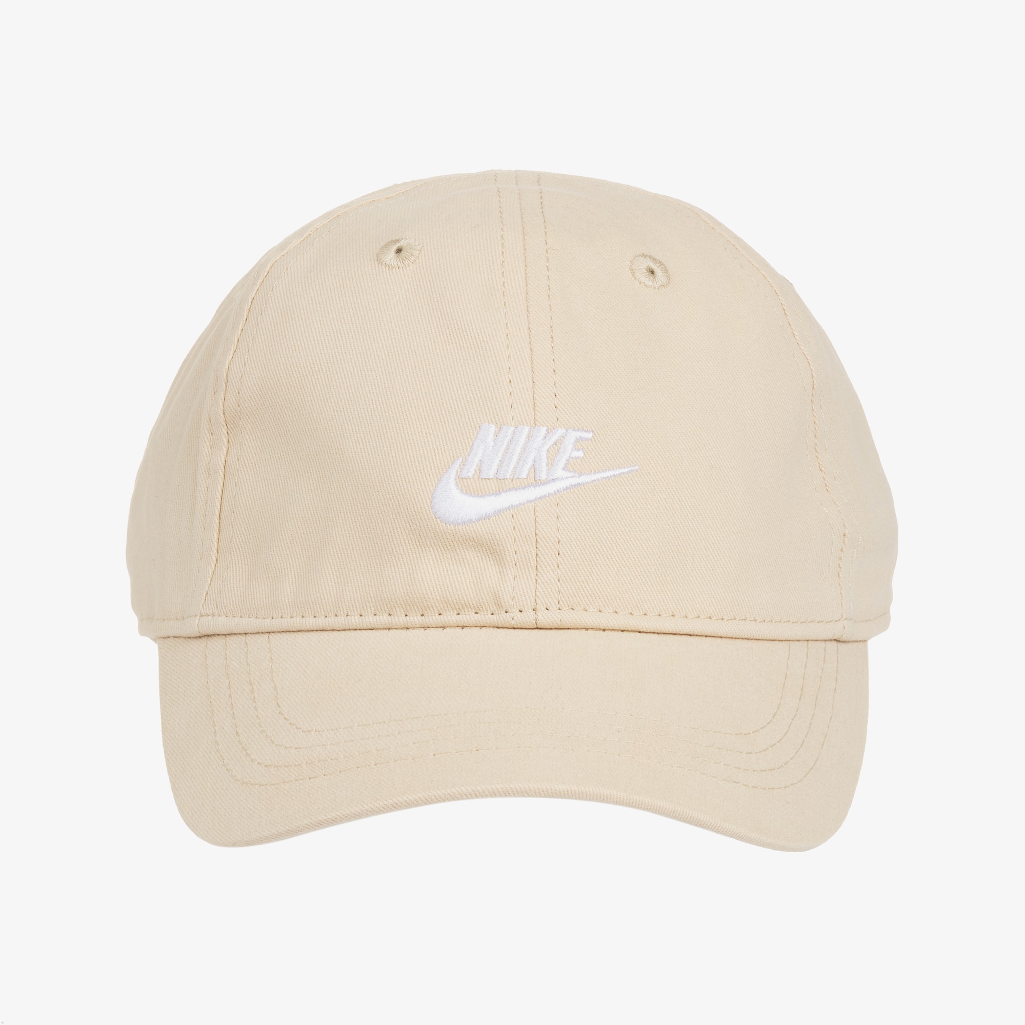 Beige Cotton Swoosh Logo Cap - View 2