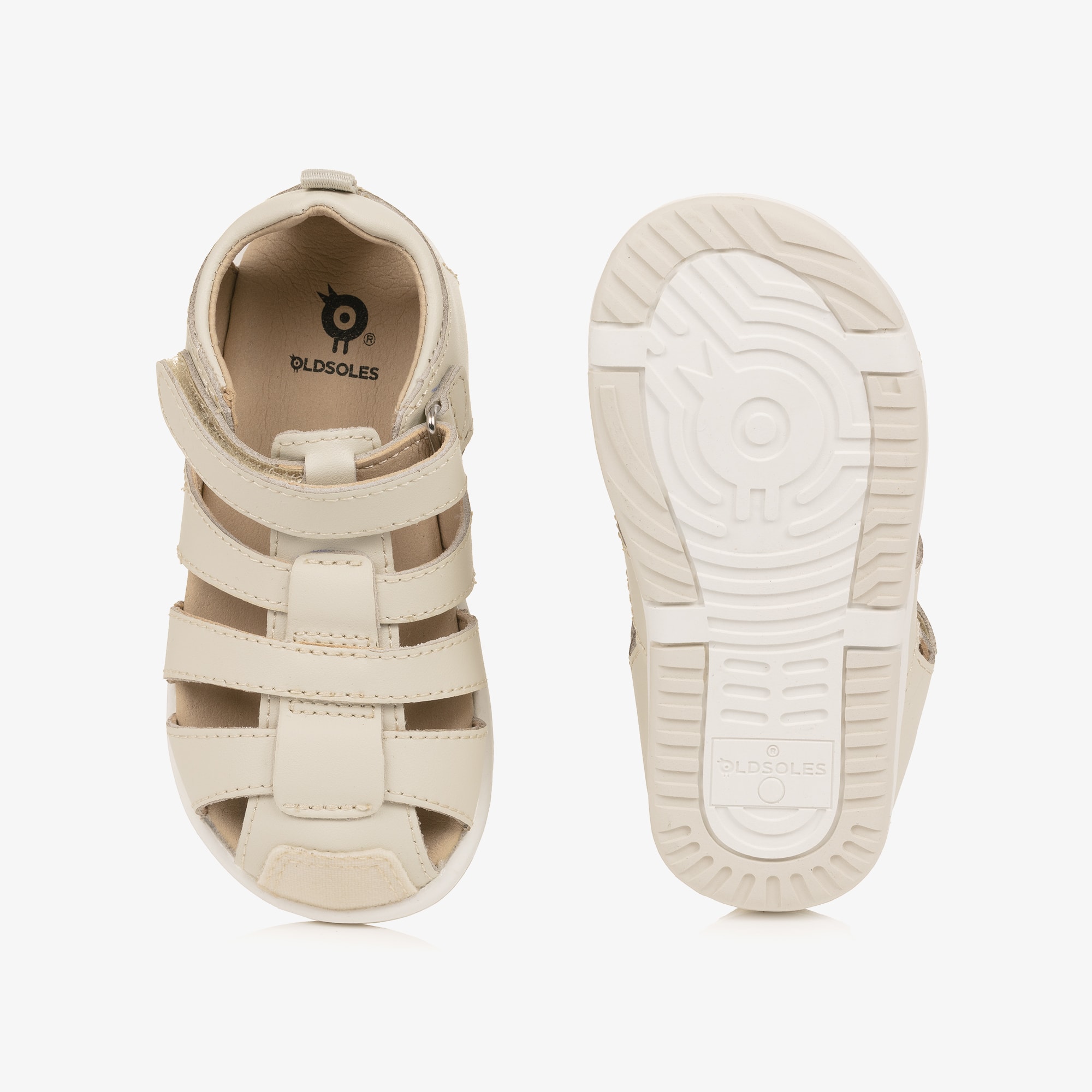 Beige Leather First Walker Sandals - View 3