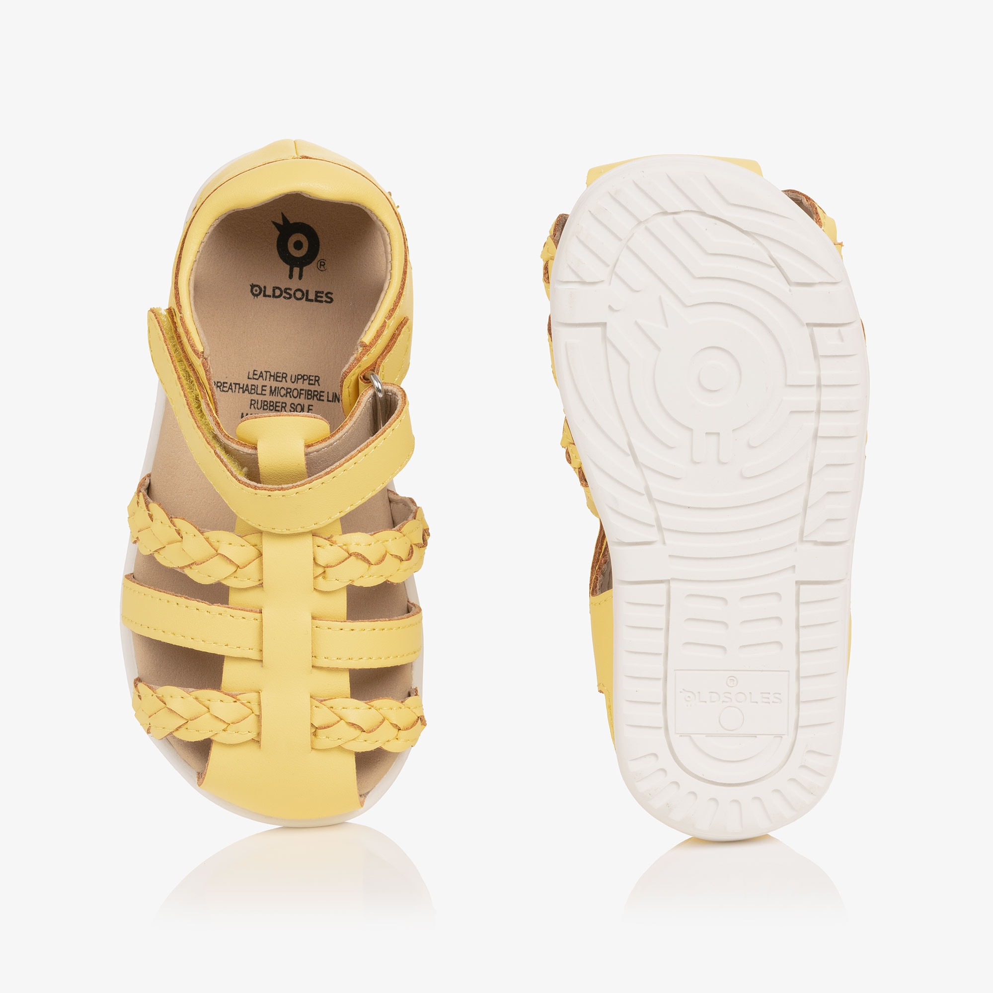 Girls Yellow Leather First Walker Sandals - View 3