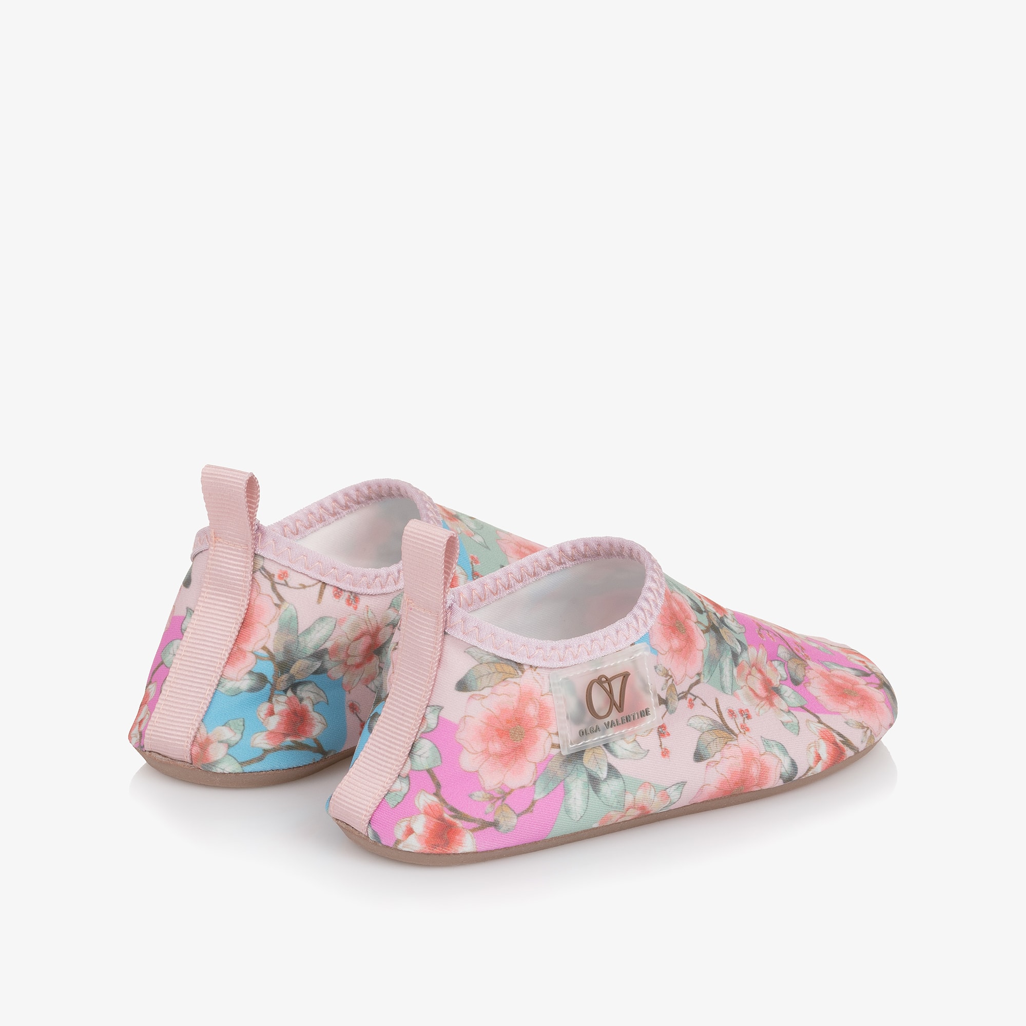 Girls Pink Paisley Print Aqua Shoes - View 2