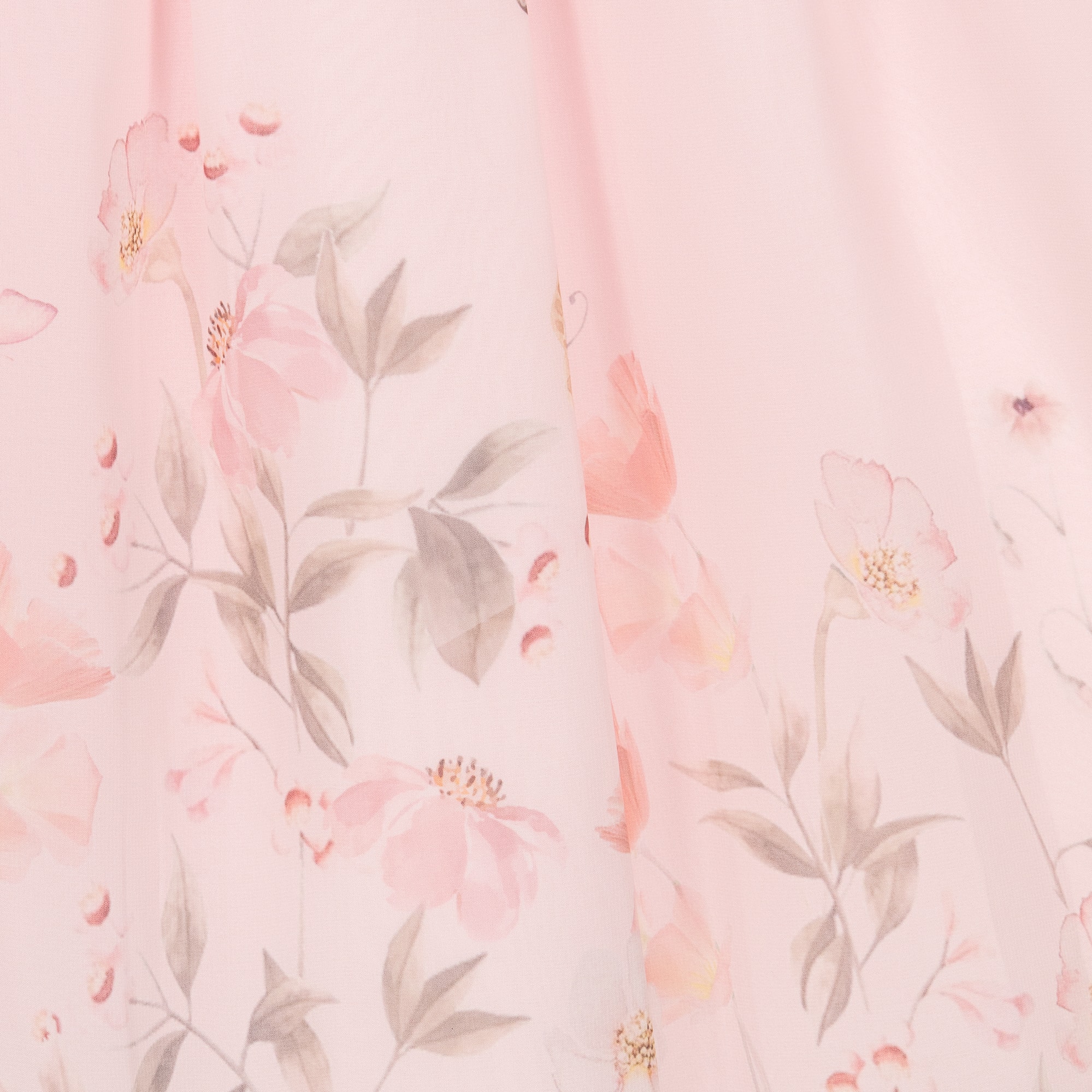 Girls Pink Floral Chiffon Dress with Bow - View 6