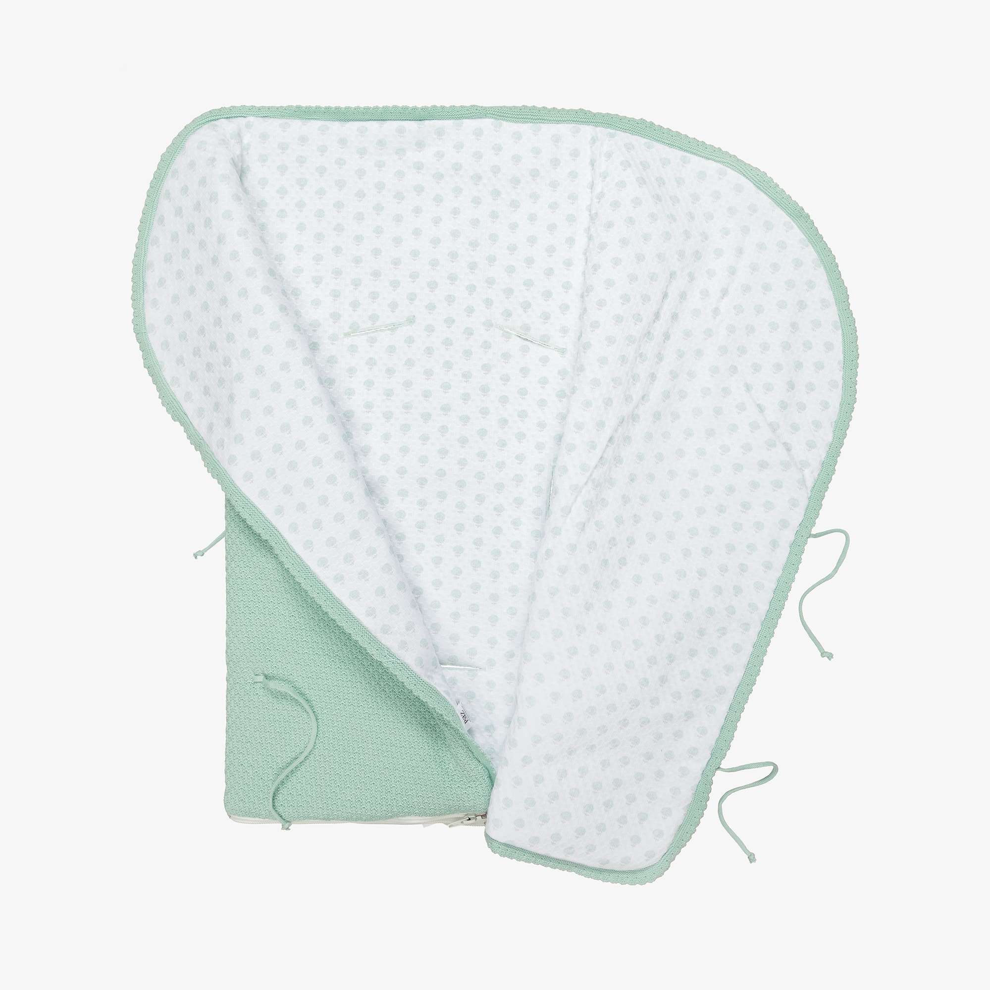 Mint Green Knitted Cotton Baby Nest (69cm) - View 3