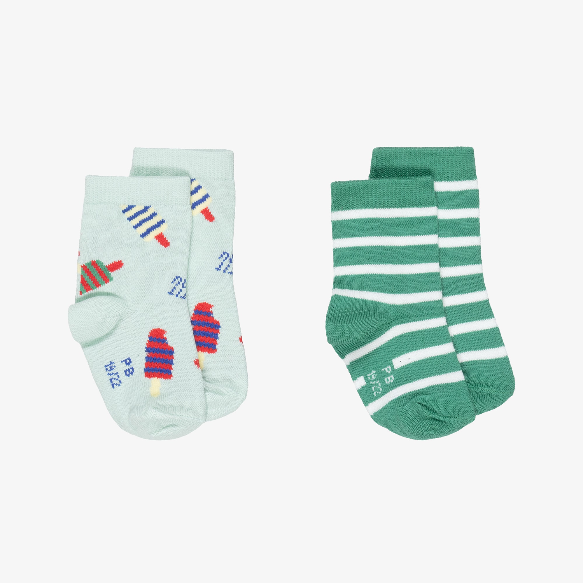 Boys Green Ice Cream Ankle Socks (2 Pack) - View 1