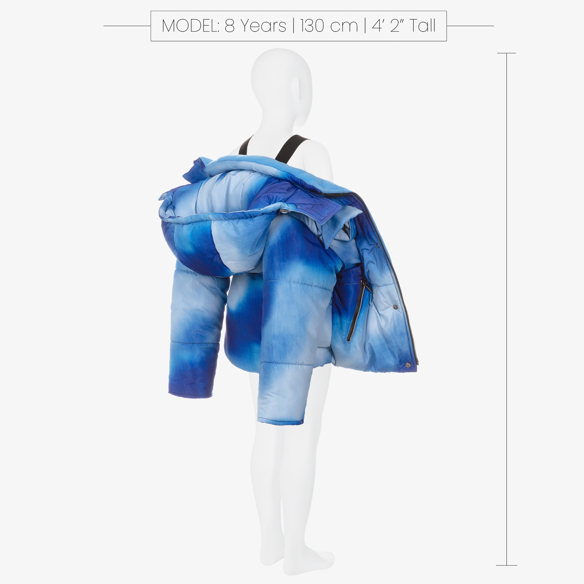 Boys Blue Tie-Dye Technical Ski Jacket - View 5
