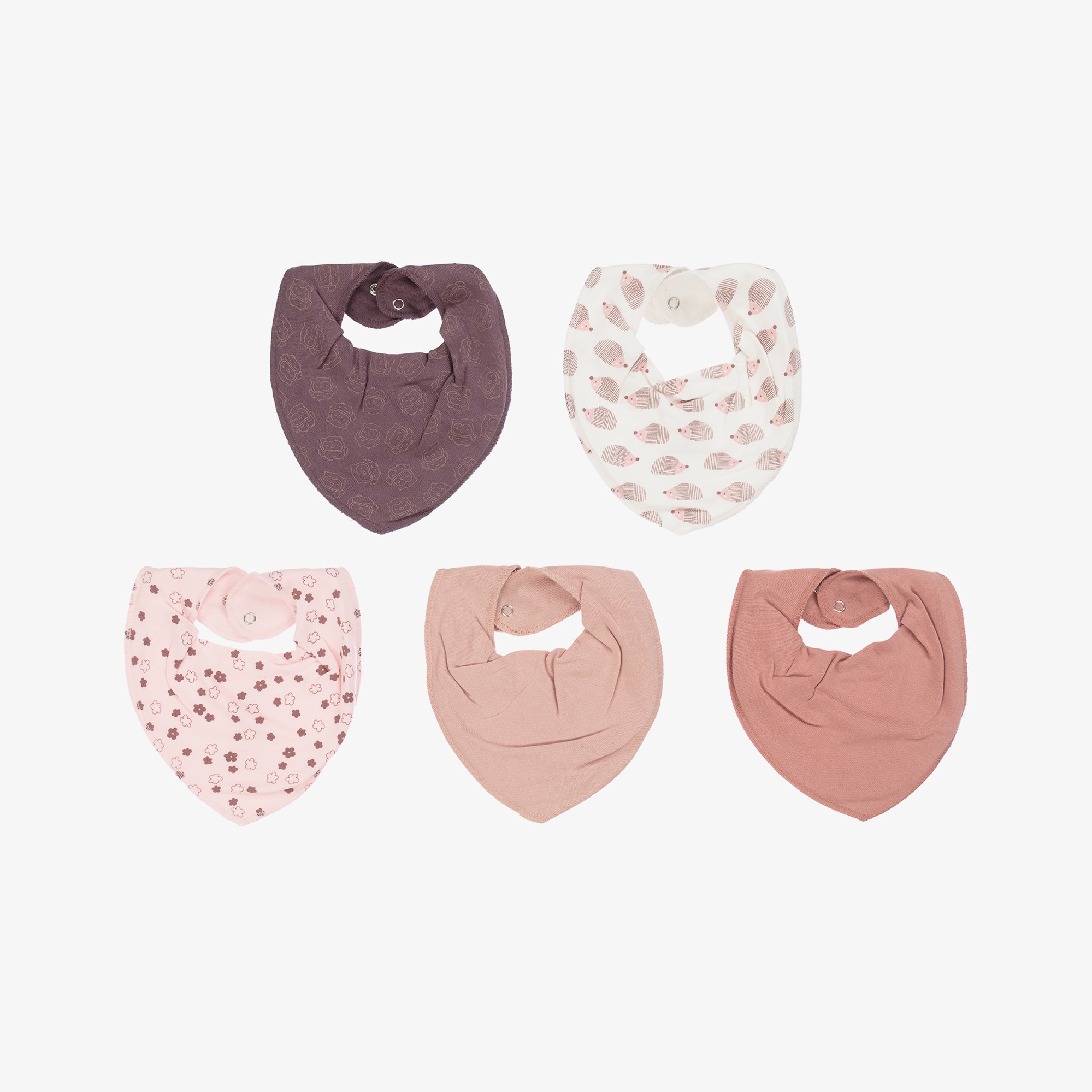 Blue Organic Cotton Baby Bandana Bibs (5 Pack) - View 2