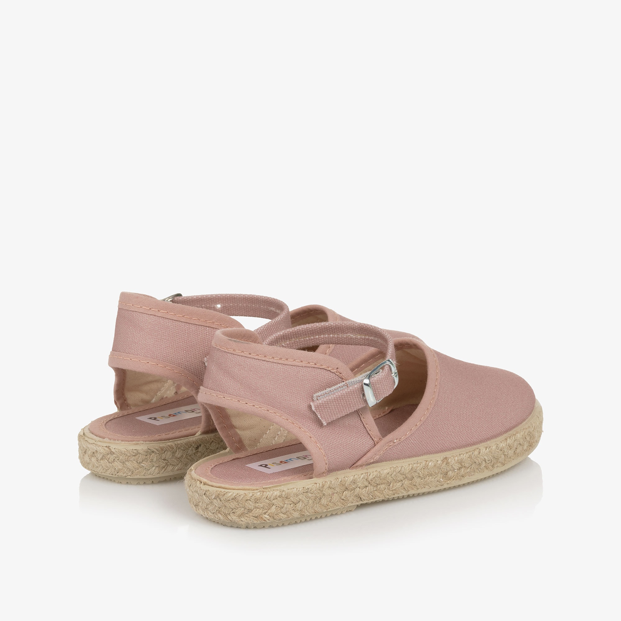 Girls Pale Pink Espadrille-Style Sandals - View 3