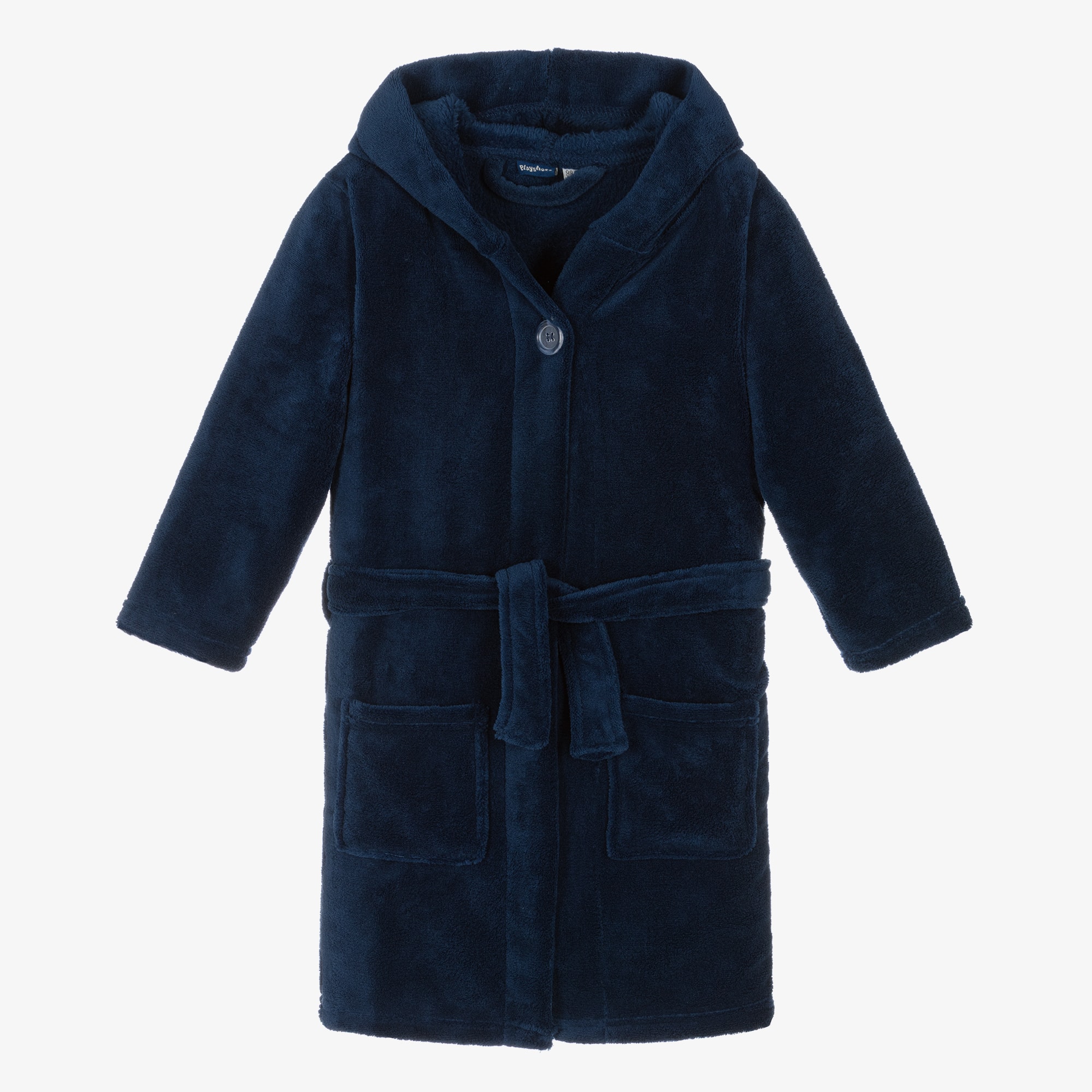 Blue Fleece Dressing Gown - View 1
