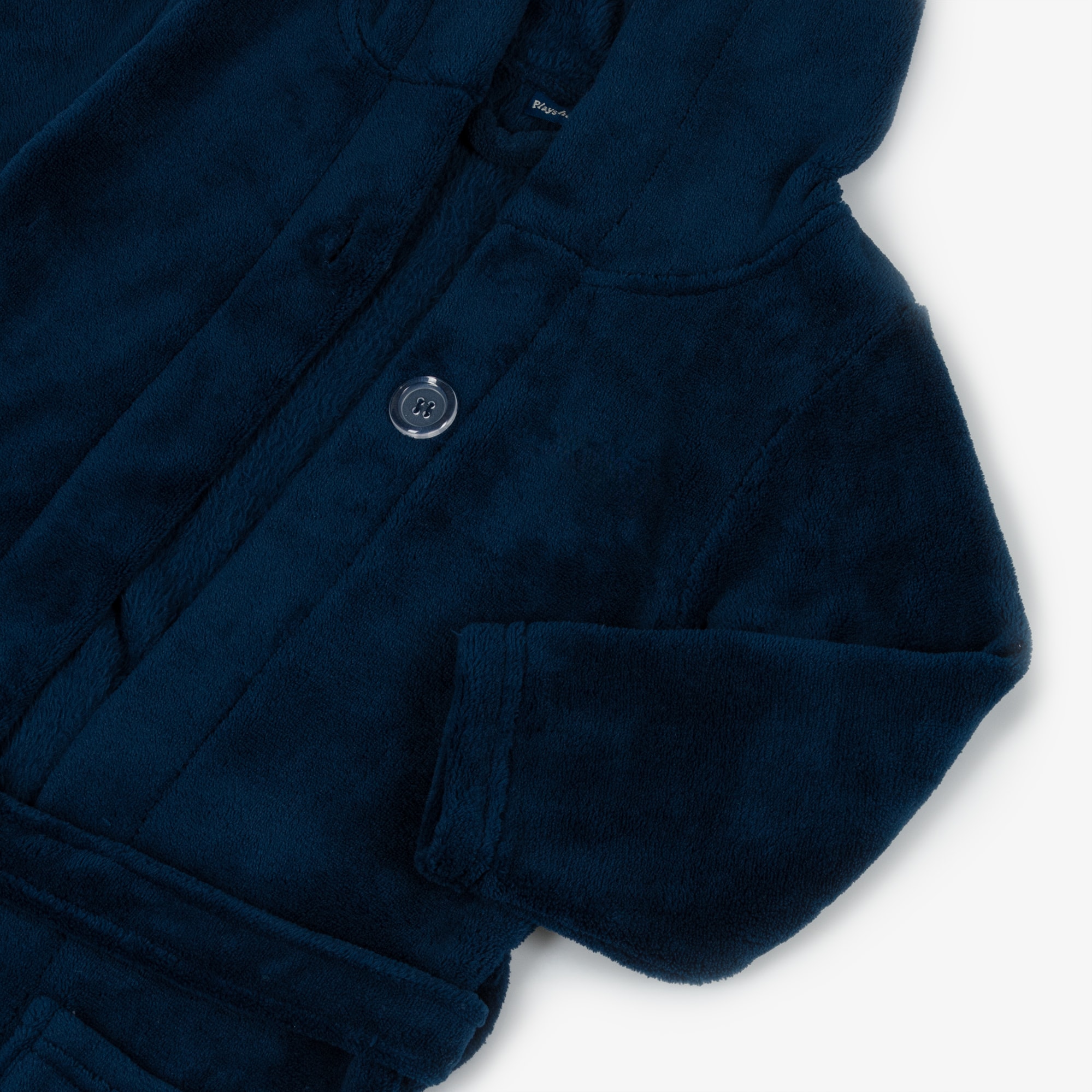 Blue Fleece Dressing Gown - View 3