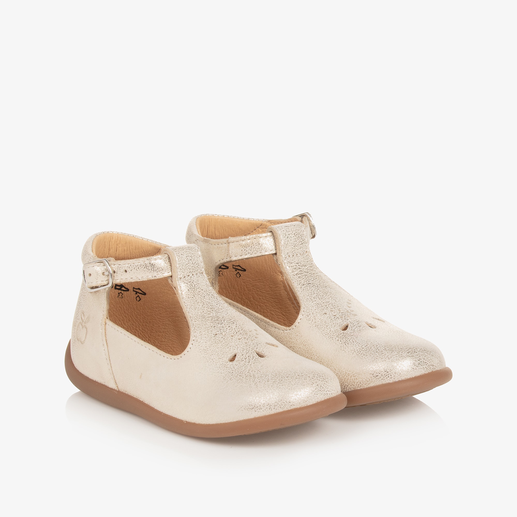 Girls White Leather First Walker Shoes - View 1