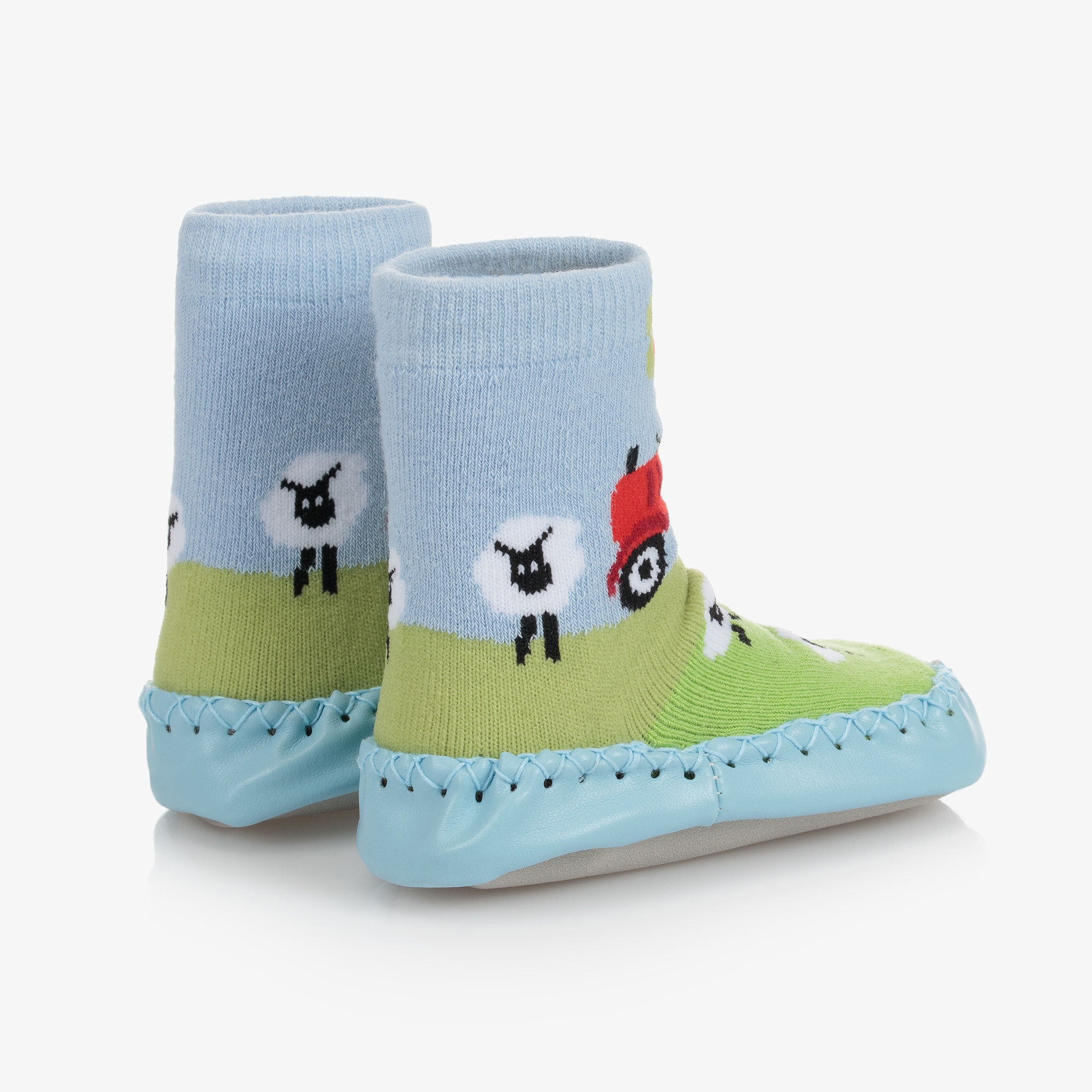 Blue Tractor Slipper Socks - View 3