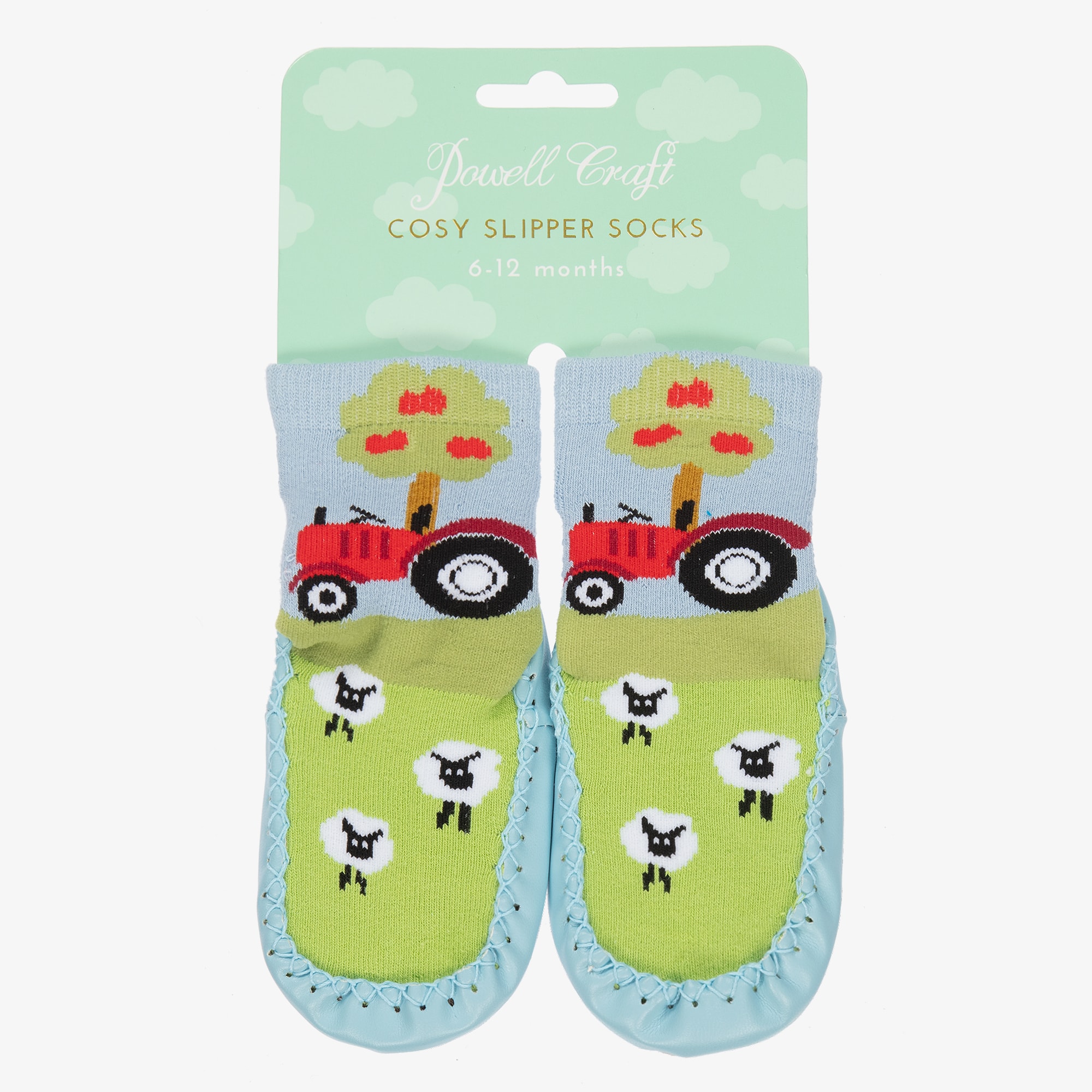 Blue Tractor Slipper Socks - View 5