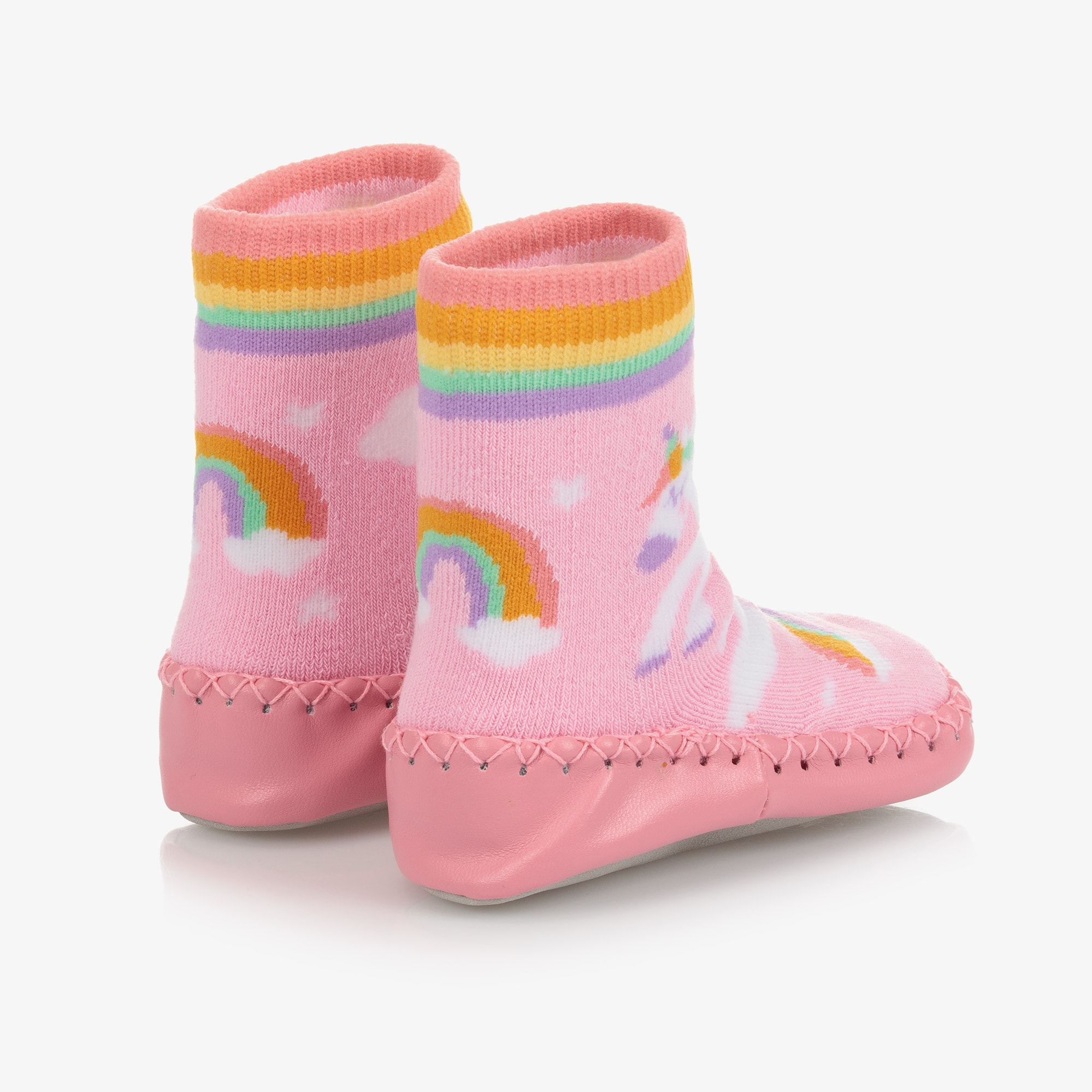 Girls Pink Unicorn Slipper Socks - View 3