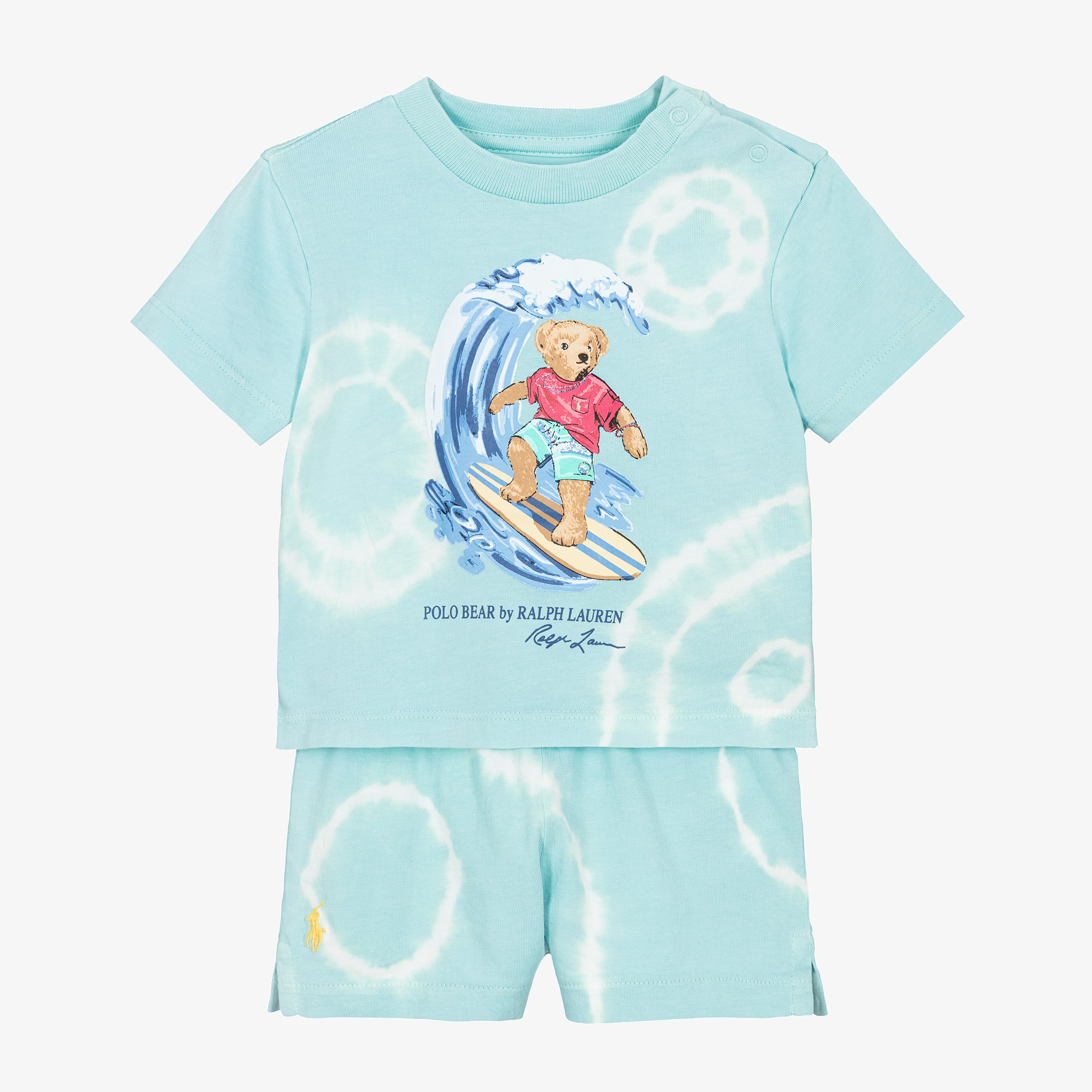 Baby Boys Cotton Polo Bear Shorts Set - View 1