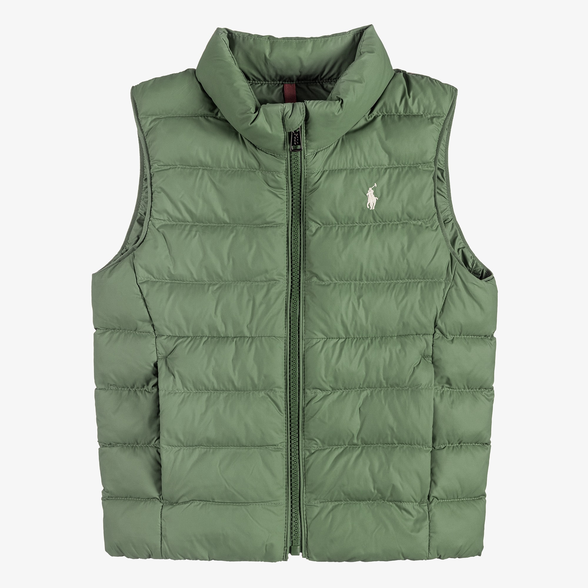 Boys Beige Packable Puffer Gilet - View 1