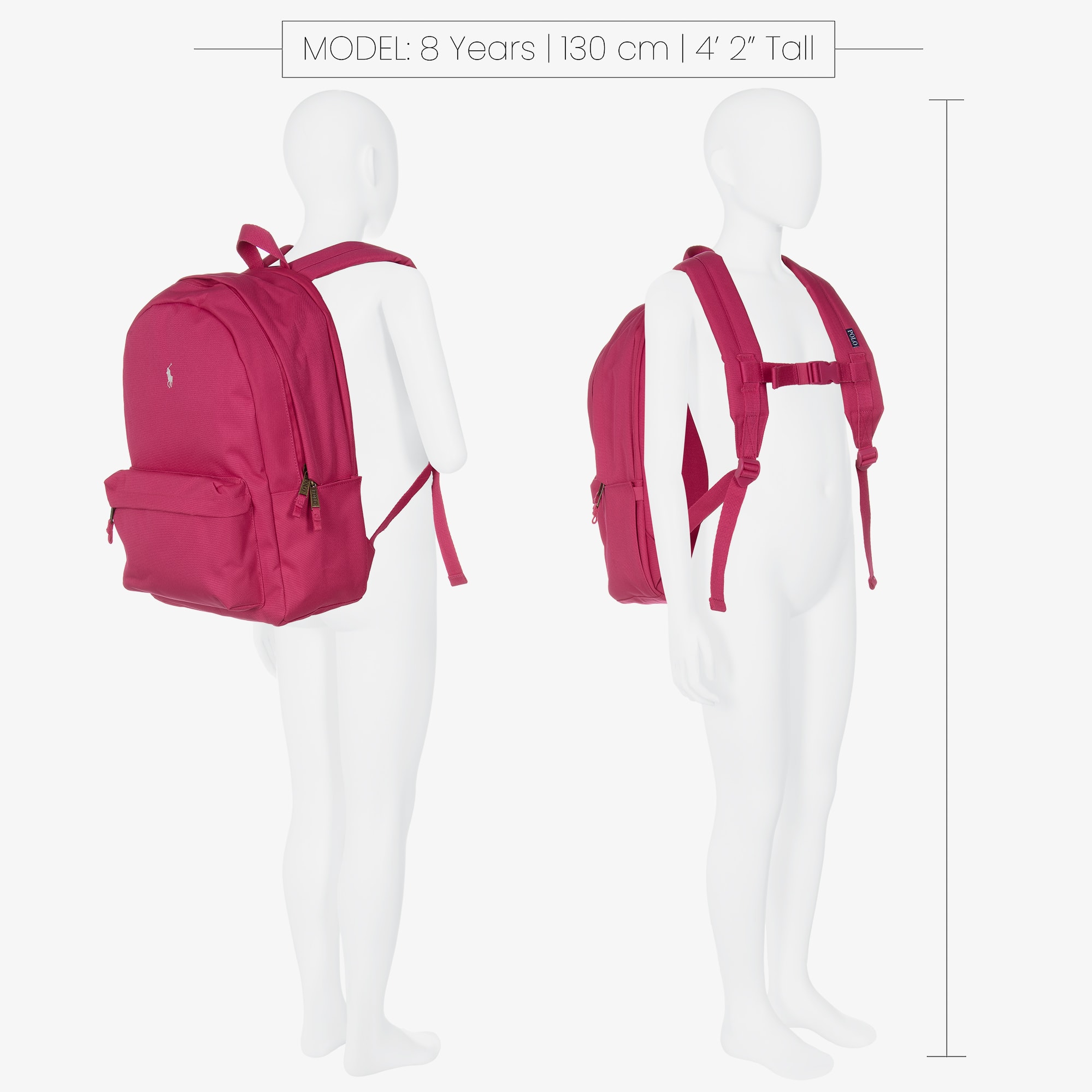 Bright Pink Canvas Pony Logo Backpack (45cm) - View 2