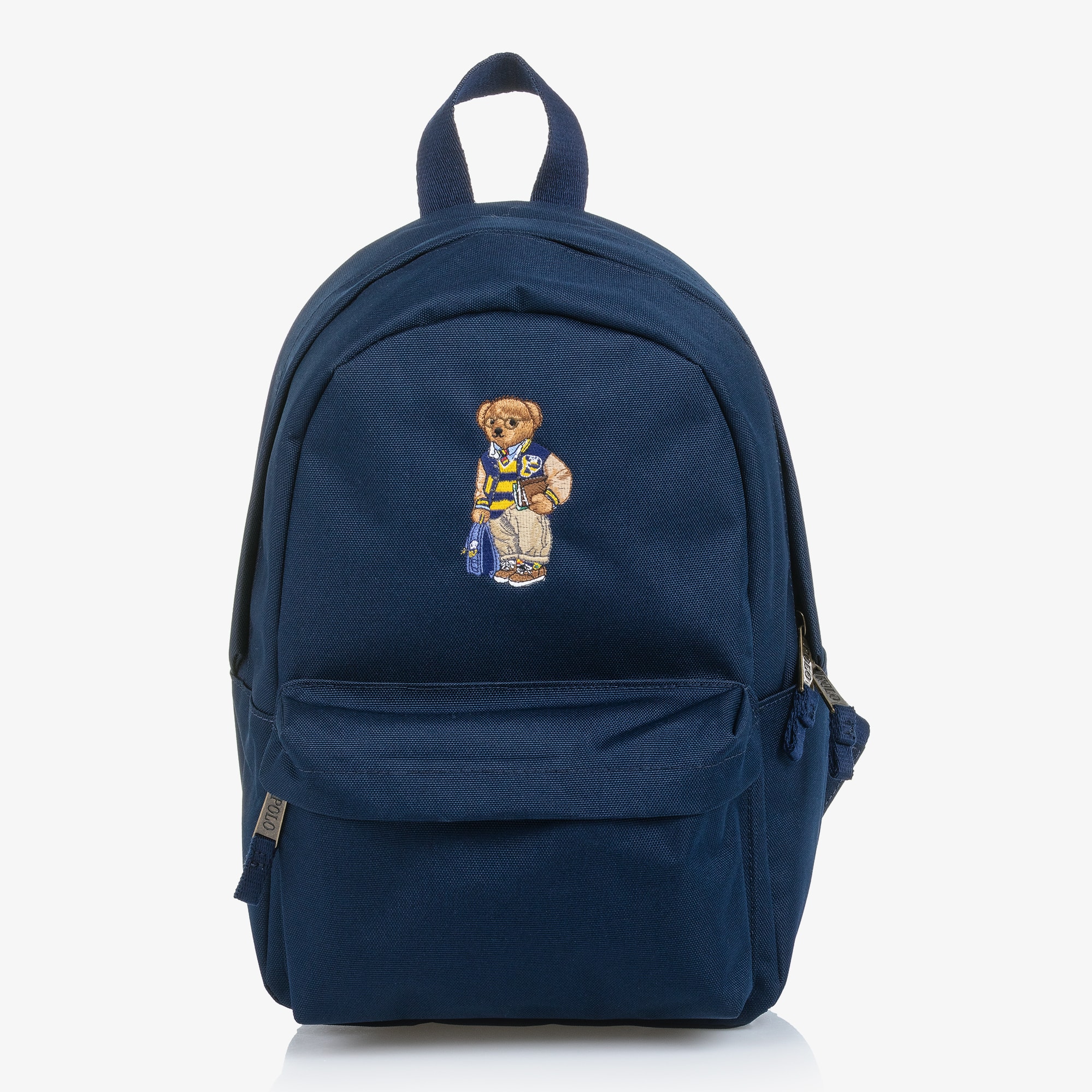 Mini Navy Blue Canvas Polo Bear Backpack (34cm) - View 1