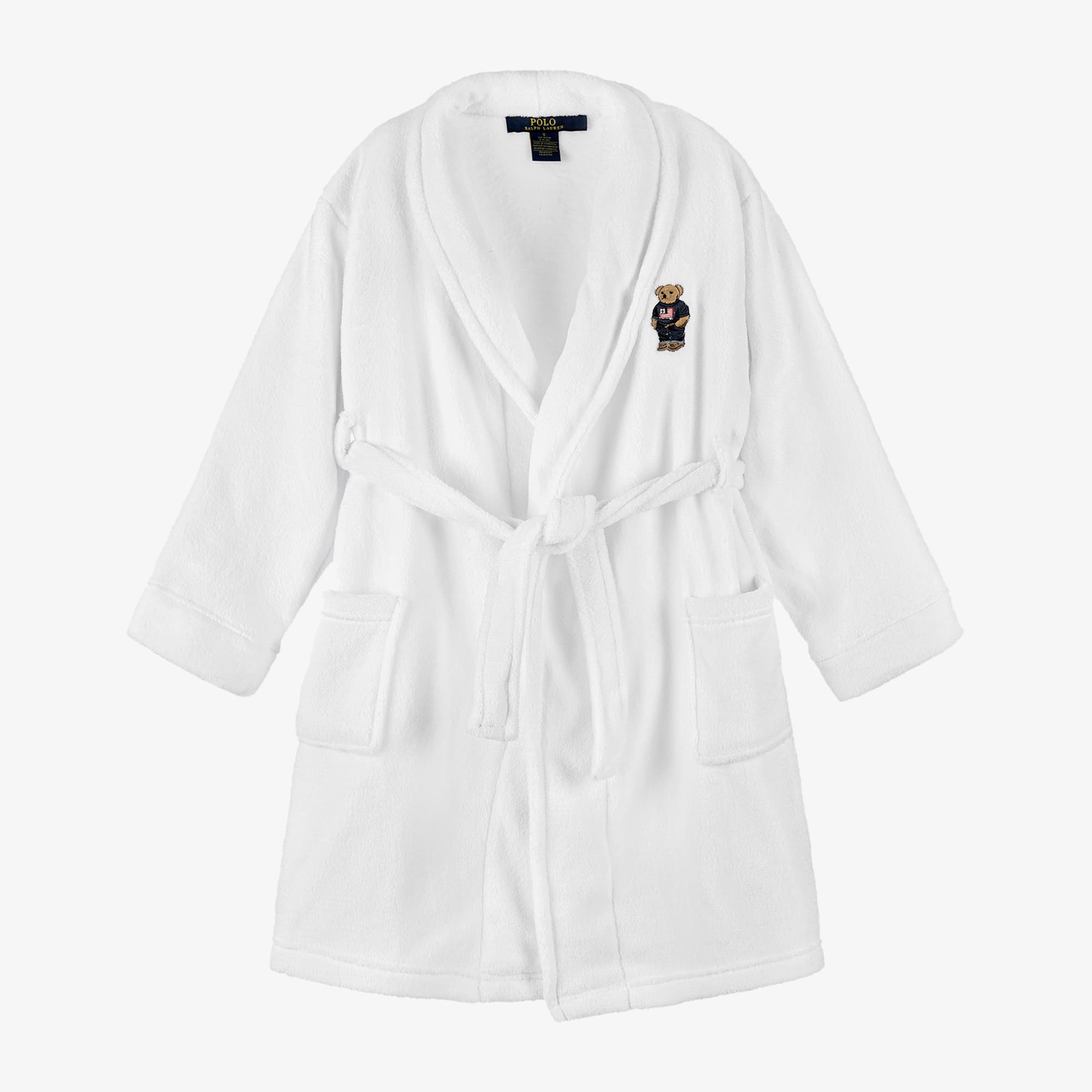 White Polo Bear Fleece Dressing Gown