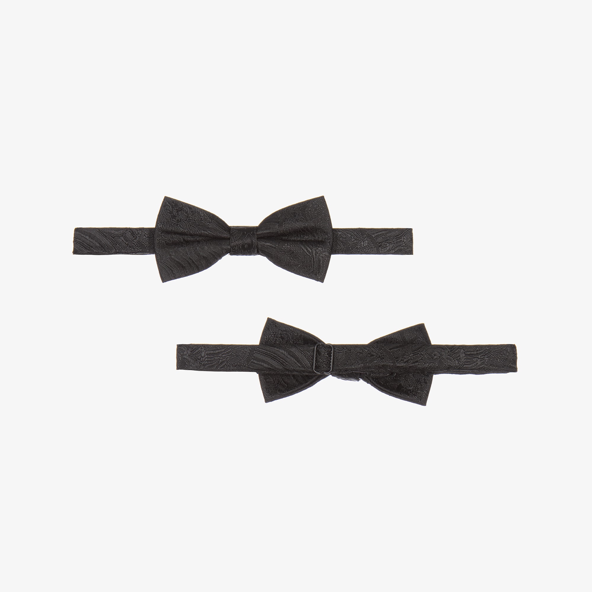 Boys Black Jacquard Suit with Bow Tie - View 5