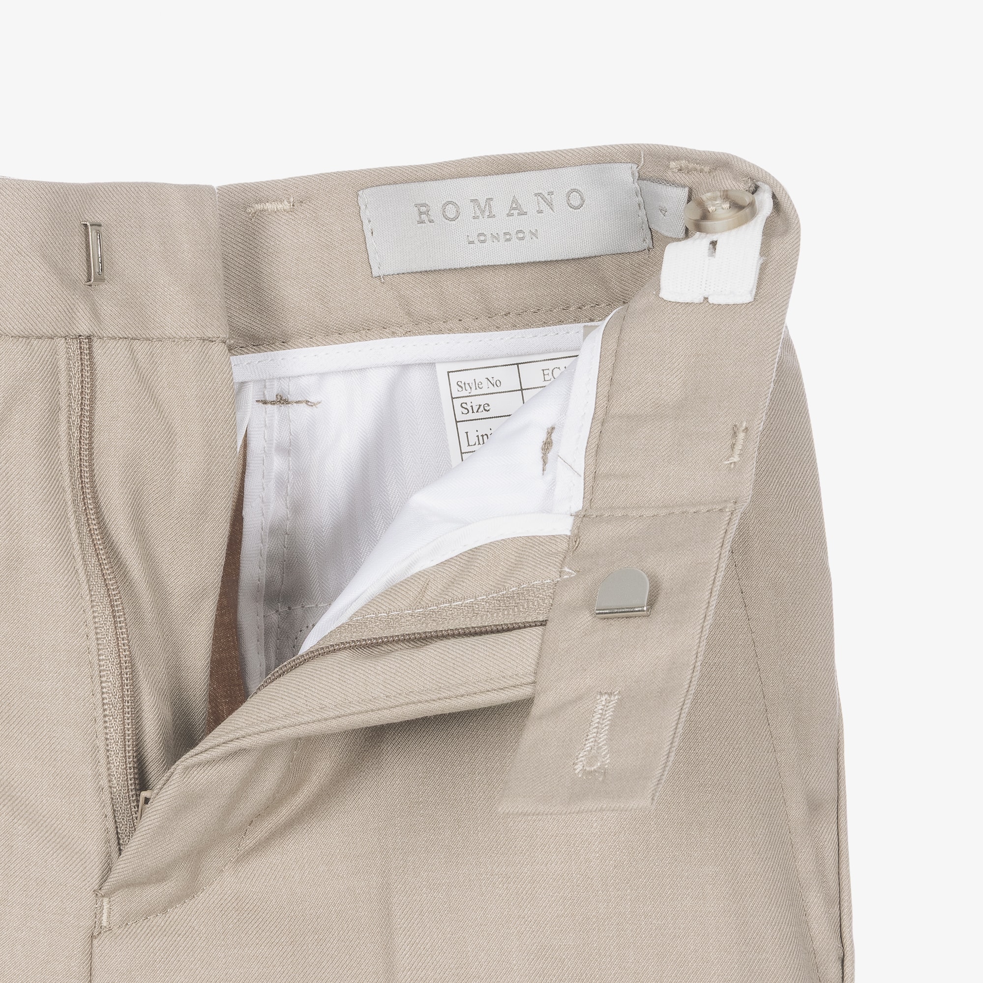 Boys Navy Blue & Beige Twill Suit - View 5
