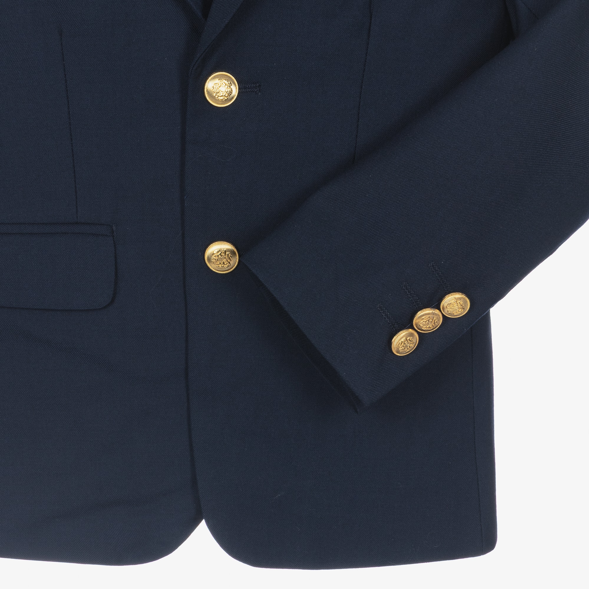Boys Navy Blue & Beige Twill Suit - View 7