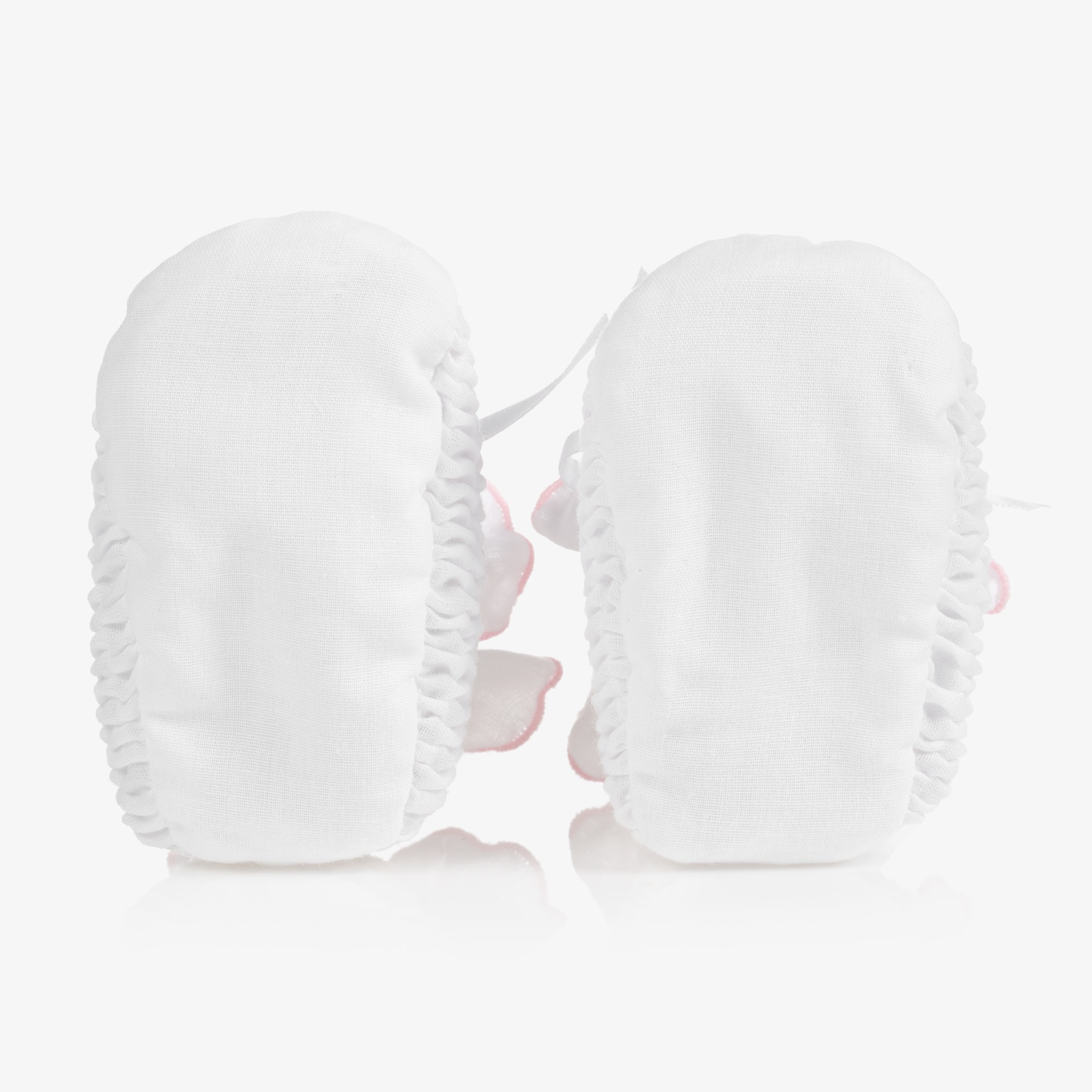 White Smocked Baby Girls Booties - View 4
