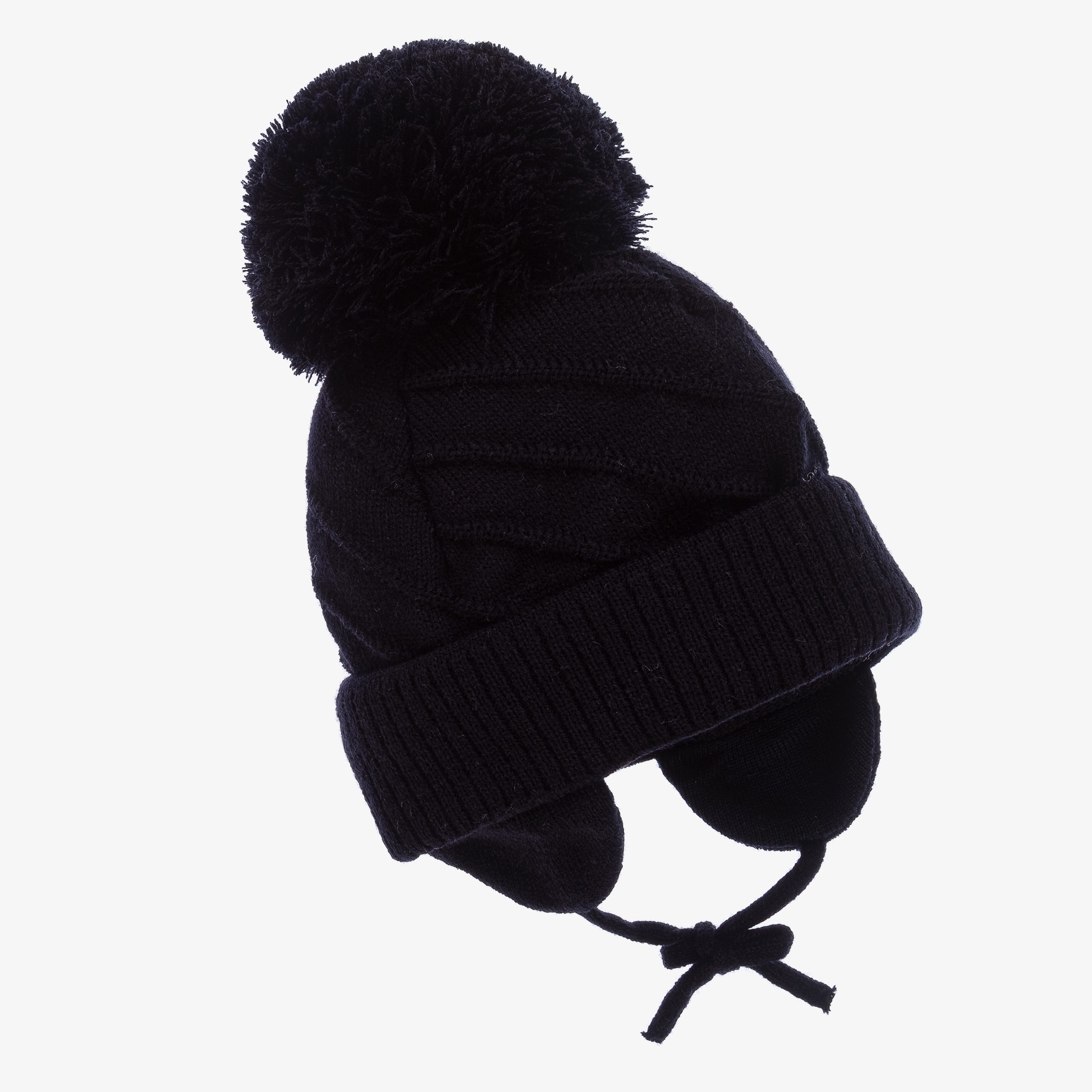 Navy Blue Jim Giant Pom-Pom Hat - View 2