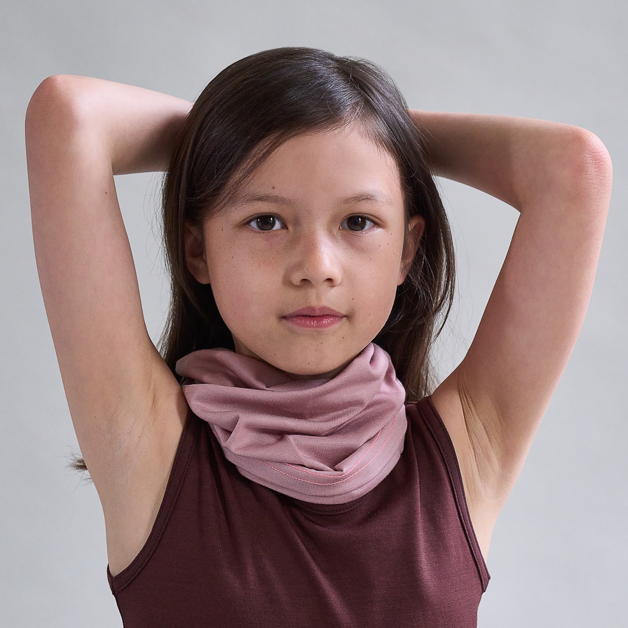Grey Marl Merino Wool Snood - View 2