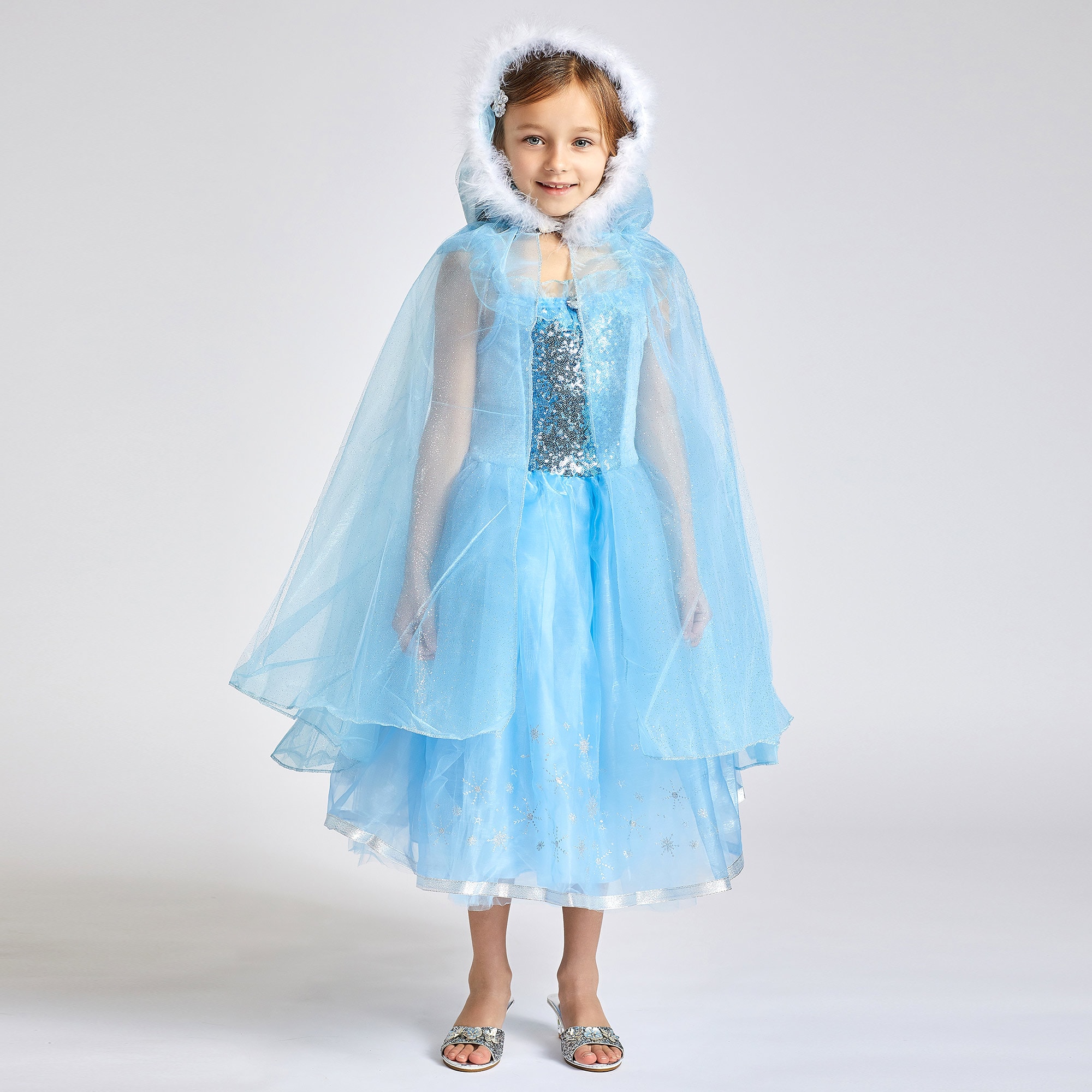 Blue Ice-Queen Costume Dress - View 2