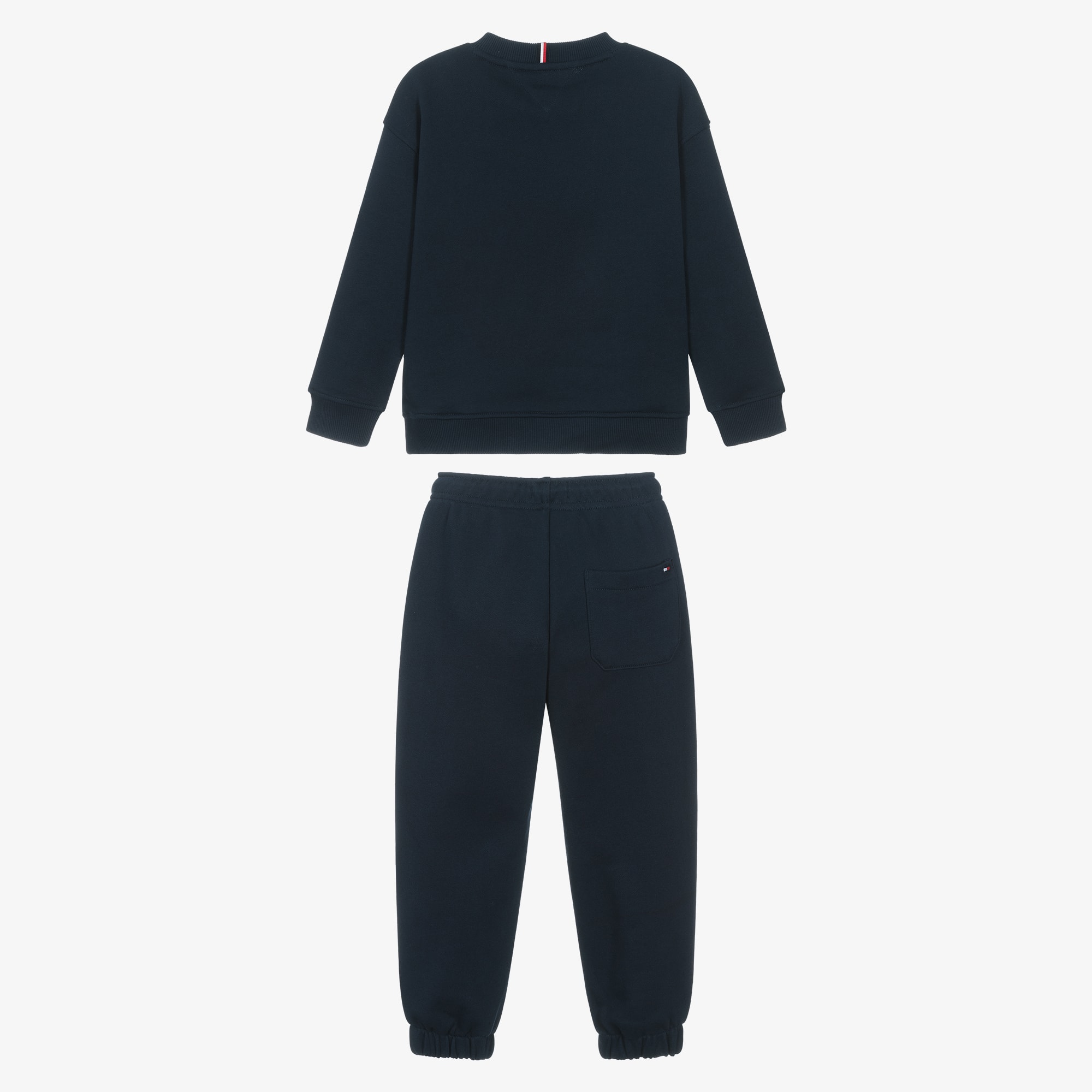 Boys Navy Blue Cotton Tracksuit with Heritage Flag Logo - View 3