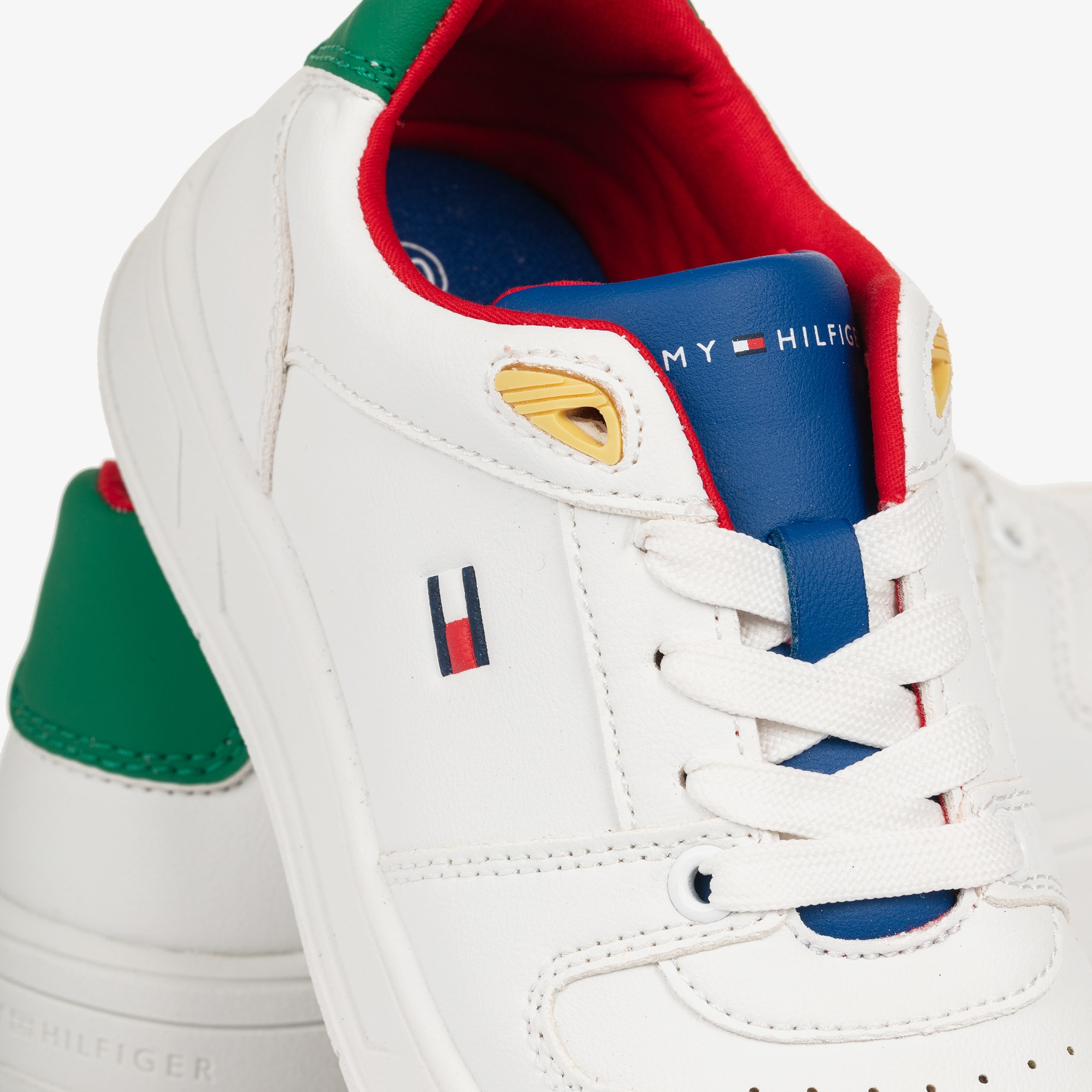 Boys White Colourblock Leather Lace-Up Trainers - View 5