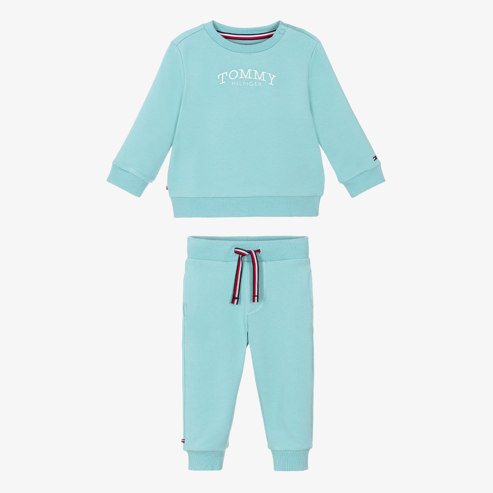 Navy Blue Cotton Embroidered Logo Tracksuit - View 2