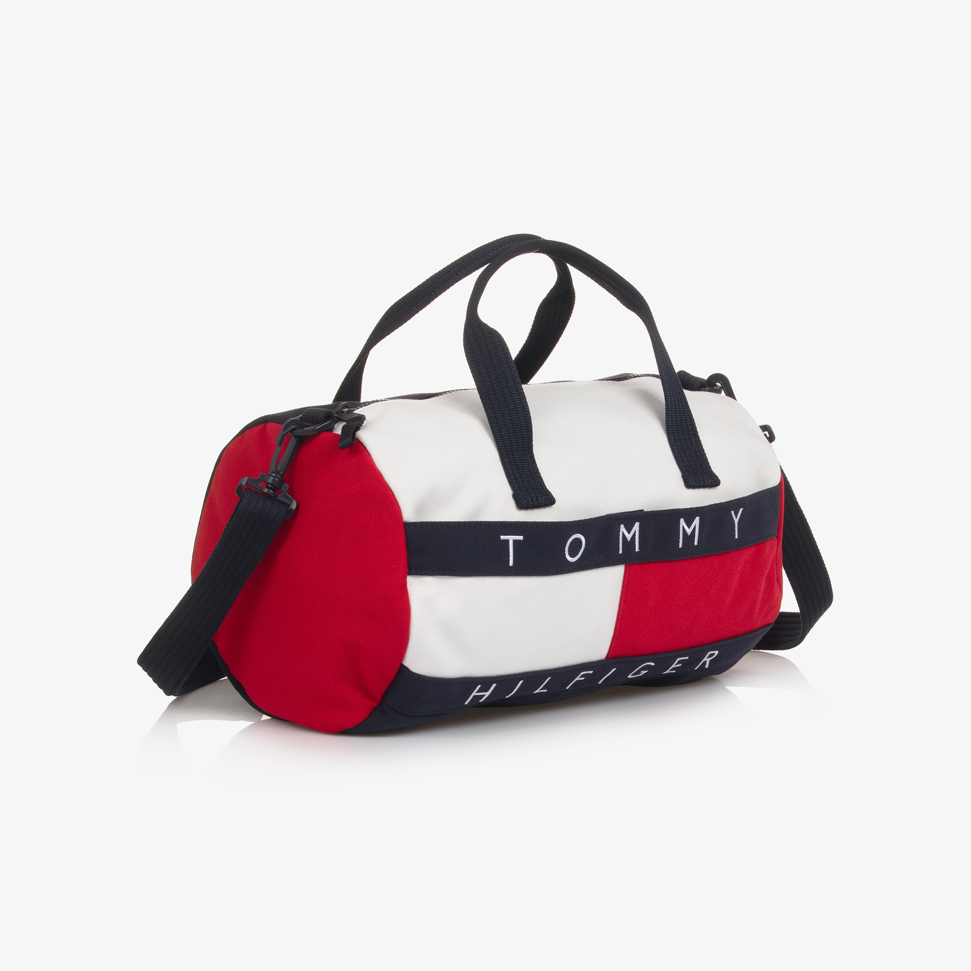 Navy Blue & White Canvas Flag Logo Sports Bag (36cm) - View 3